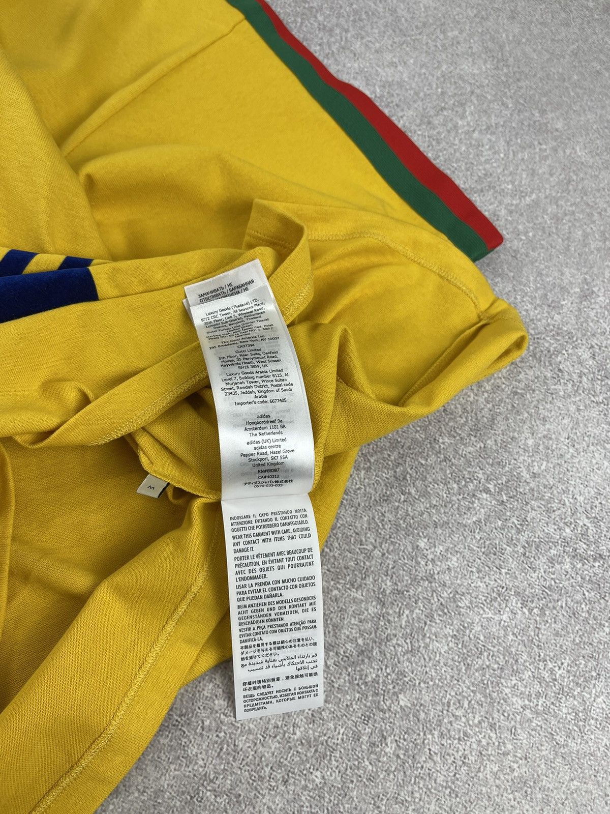 Adidas × Gucci Gucci x Adidas Cotton Jersey T-Shirt Yellow Size US M / EU 48-50 / 2 - 10 Thumbnail