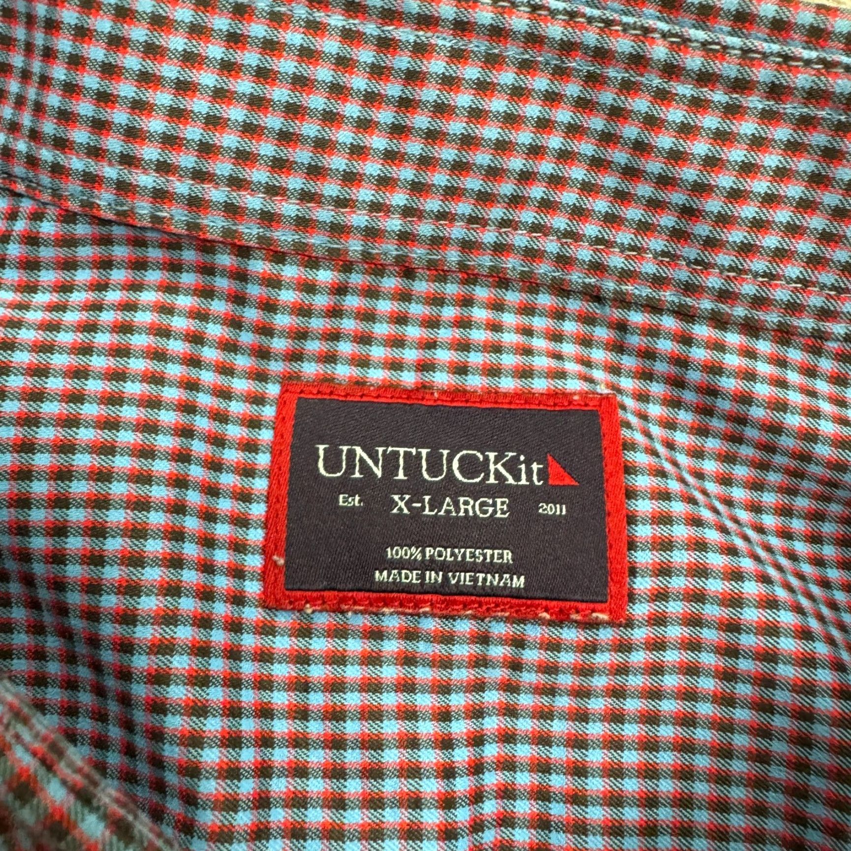 UNTUCKit UNTUCKit Button-Up Shirt Mens XL Regular Fit Plaid Button-Down Red Blue Multicolor Classic Casual Shirt Size US XL / EU 56 / 4 - 6 Thumbnail
