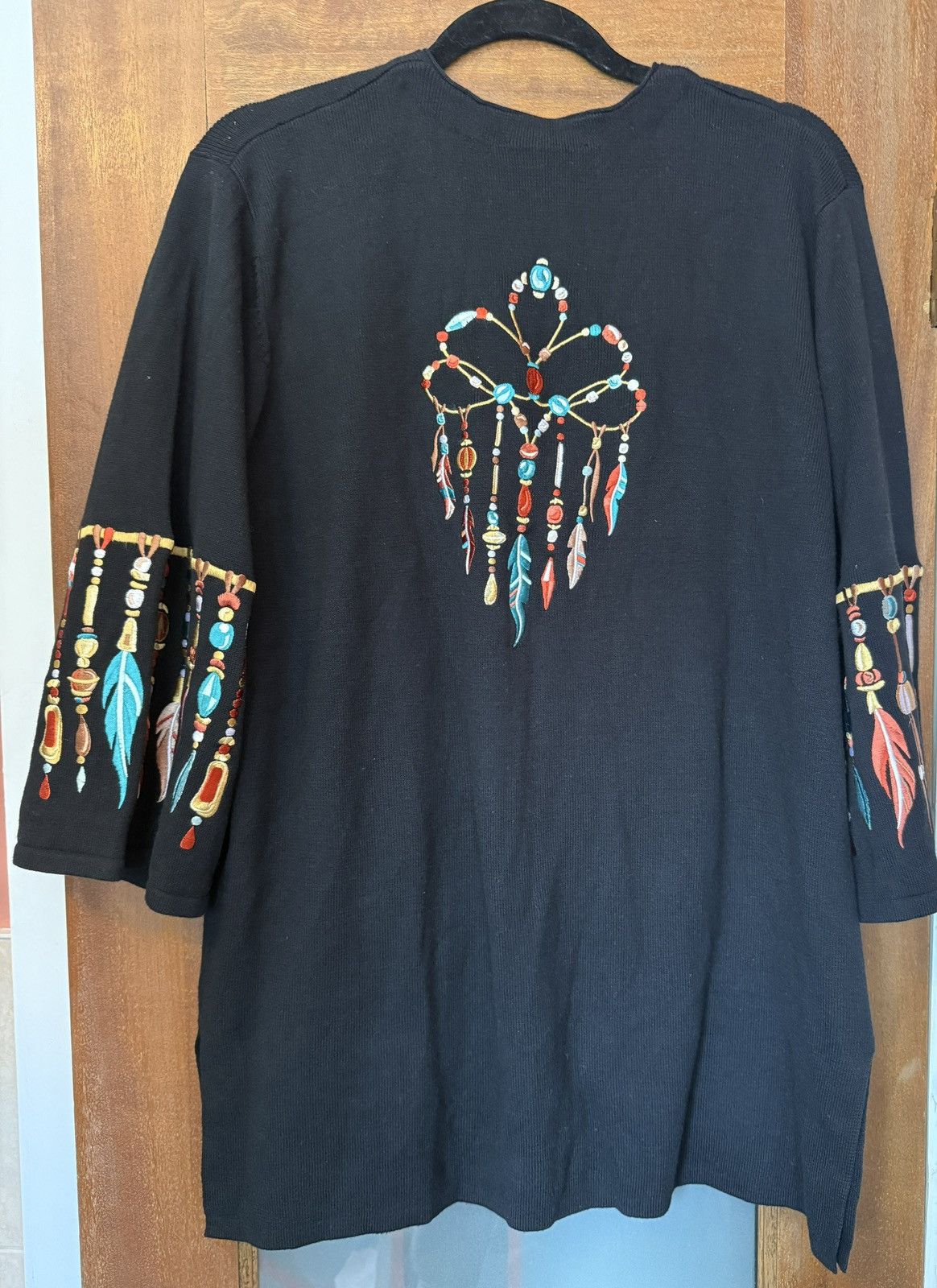 Bob Mackie Bob Mackie Black Art Feather Cardigan Sweater Dream Catcher Size XL / US 12-14 / IT 48-50 - 7 Thumbnail