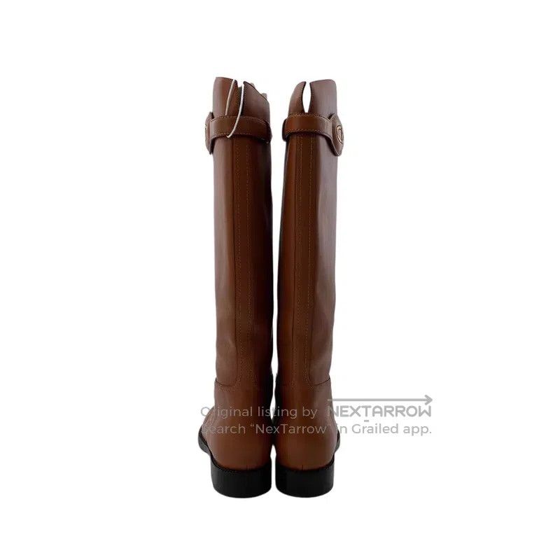 Dior Dior Caramel-coloured logo leather knight boots Size US 7 / IT 37 - 4 Thumbnail