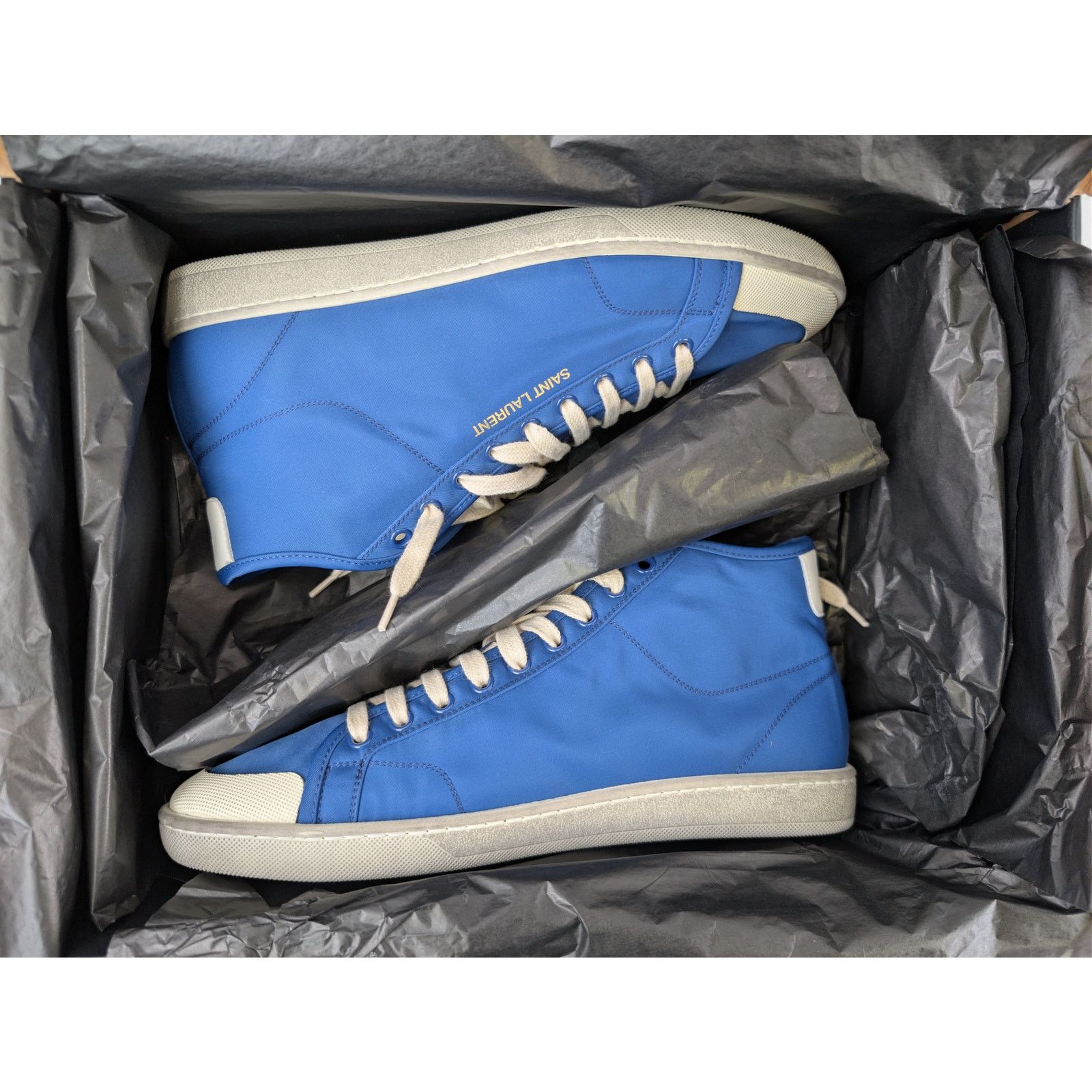 Saint Laurent Paris o1rshd1 Court Classic SL/39 mid-top sneakers in blue nylon Size US 9 / EU 42 - 19 Thumbnail