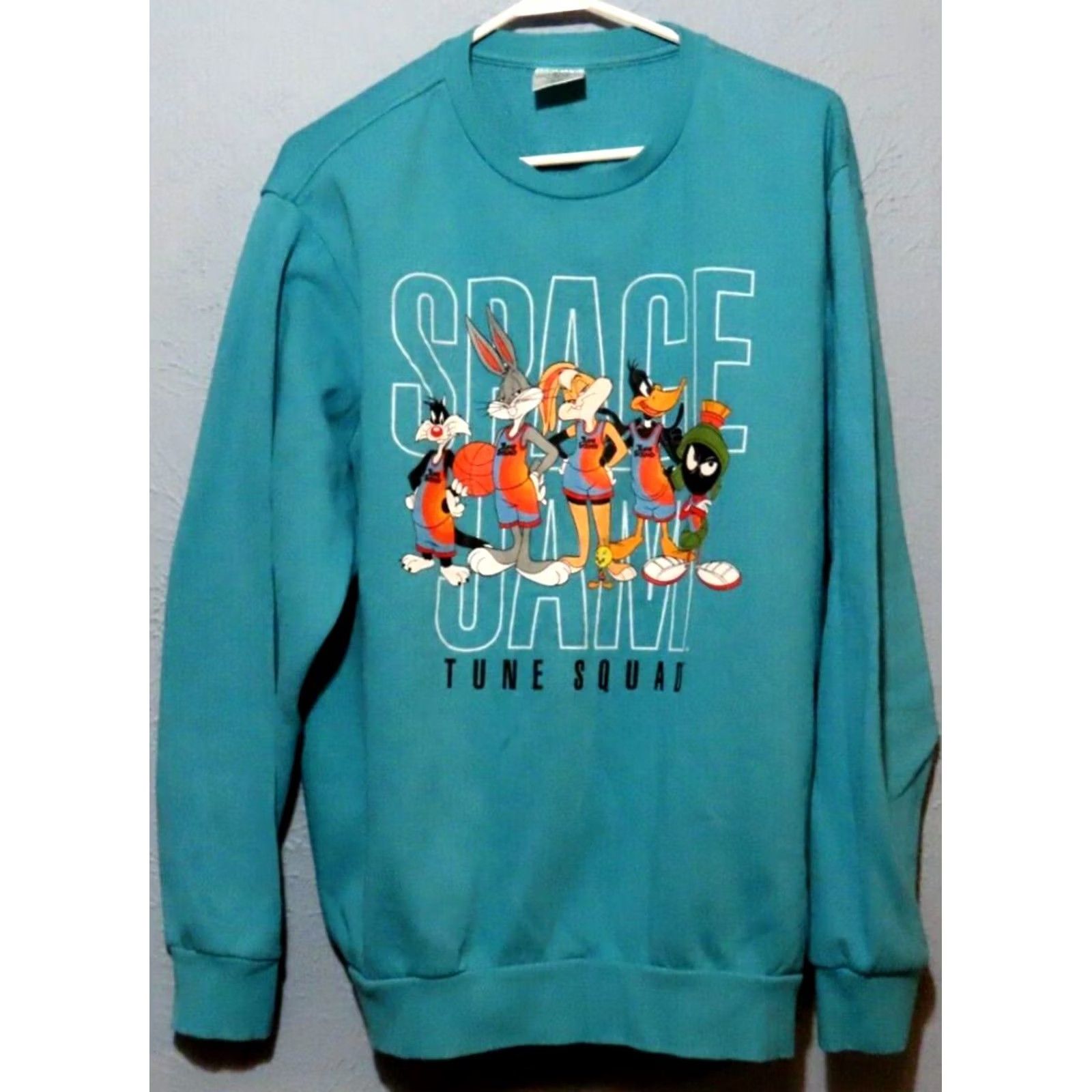 Vintage Space Jam: A New Legacy Men's Large Turquoise Graphic Sweatshirt Size US L / EU 52-54 / 3 - 2 Thumbnail