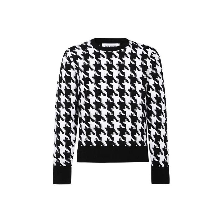 Thom Browne Thom Browne Black Houndstooth Wool Sweater Size US M / EU 48-50 / 2 - 1 Thumbnail