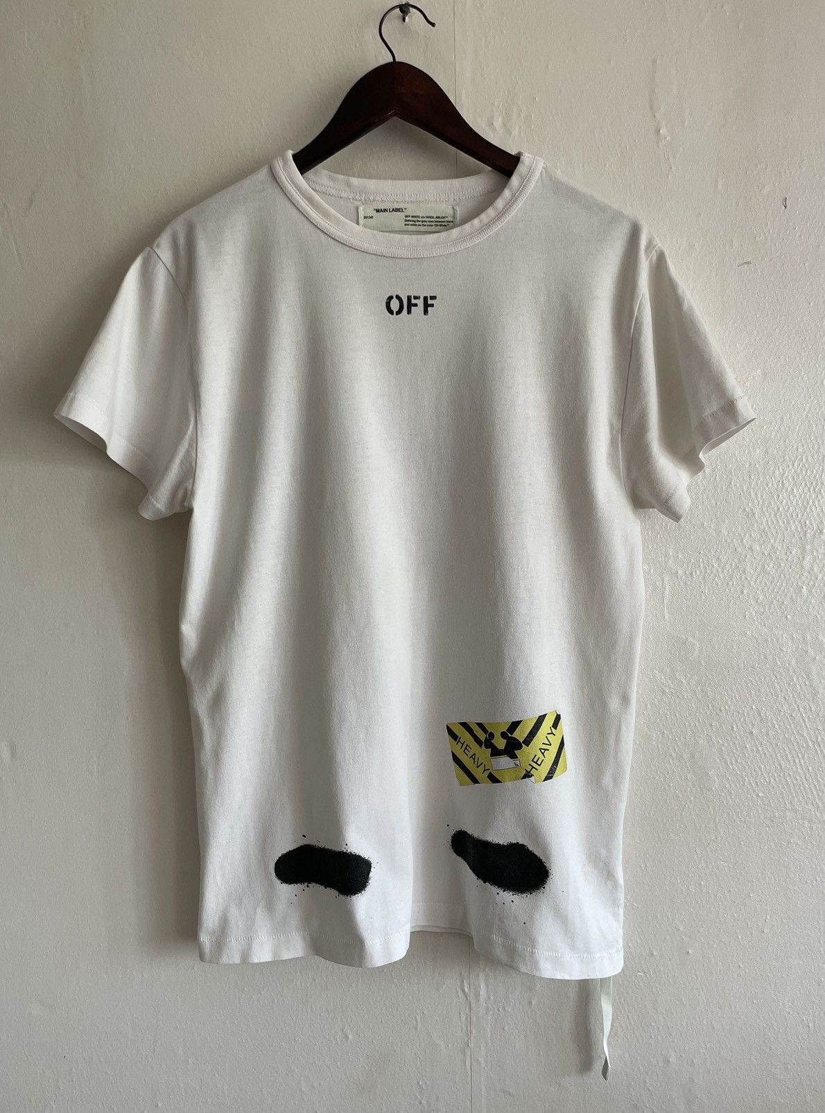 Off White Virgil Abloh Off White Oversized Heavy Tape Tee Paint Brush Logo T shirt Grailed