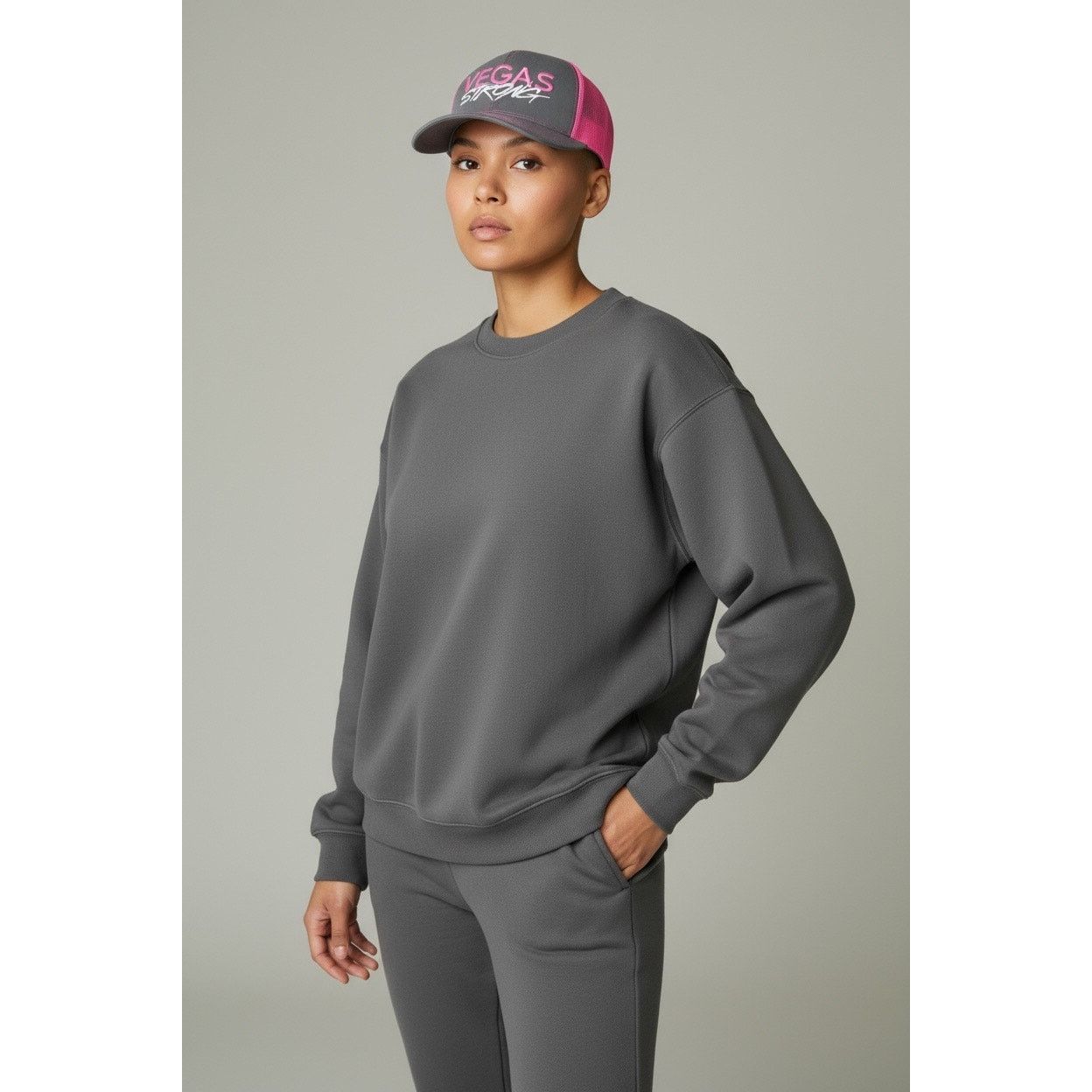 Other Vegas Strong Pink & Gray Trucker Hat – Pacific Headwear Size ONE SIZE - 2 Thumbnail