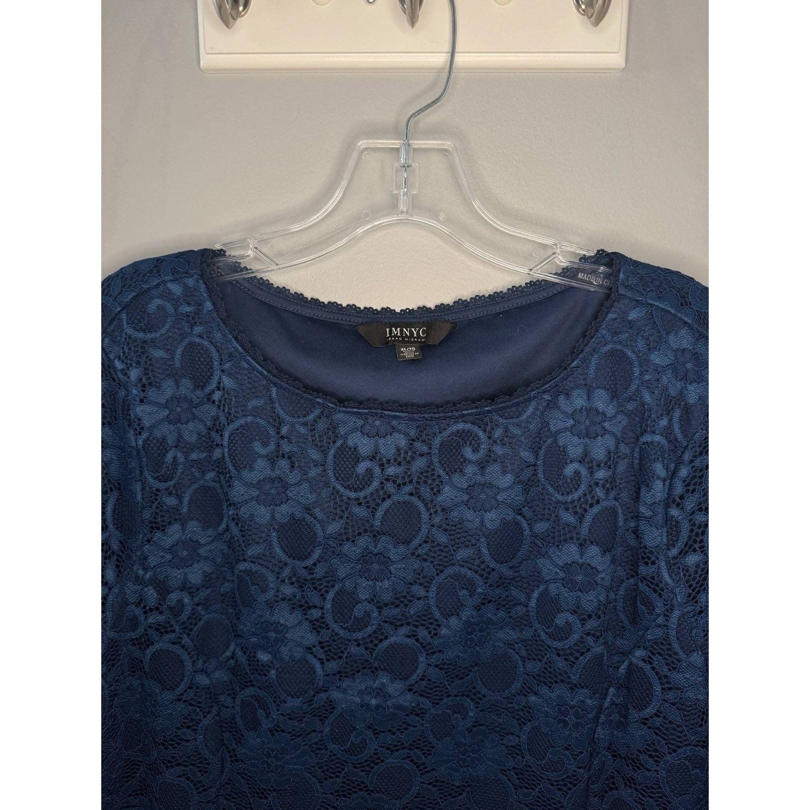 Isaac Mizrahi IMNYC Isaac Mizrahi Dress Navy Lace Bell Sleeve A-Line Mini Size XL / US 12-14 / IT 48-50 - 11 Thumbnail
