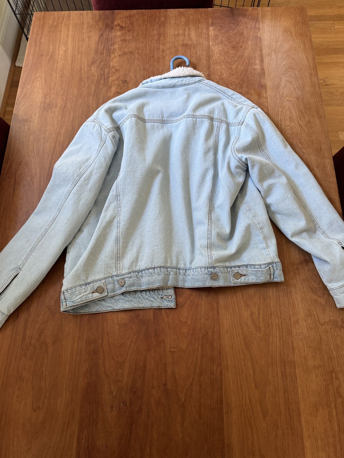 Vintage Vintage Whitewash Denim Jacket with fur Size US L / EU 52-54 / 3 - 4 Thumbnail