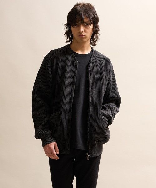 Number (N)ine number nine VINTAGE OVERDYE ACID WASHED ZIP CARDIGAN Size US L / EU 52-54 / 3 - 4 Thumbnail