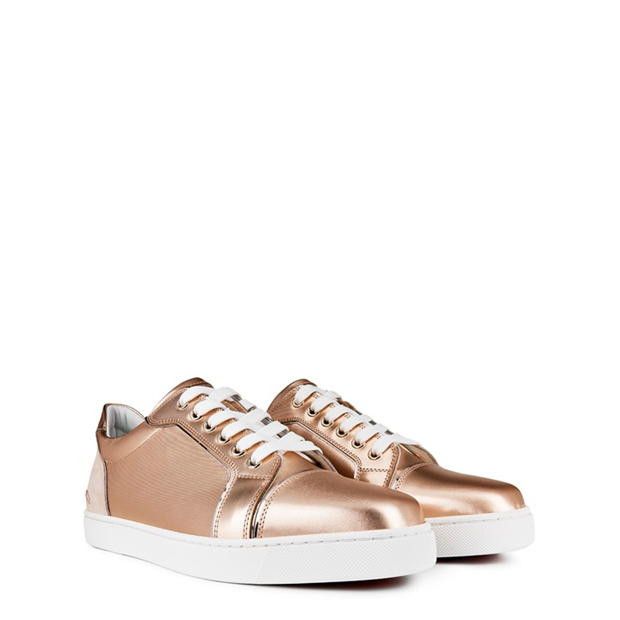 Christian Louboutin Fun Vieira Crystal Embellished Metallic Sneakers Size US 10 / IT 40 - 4 Thumbnail