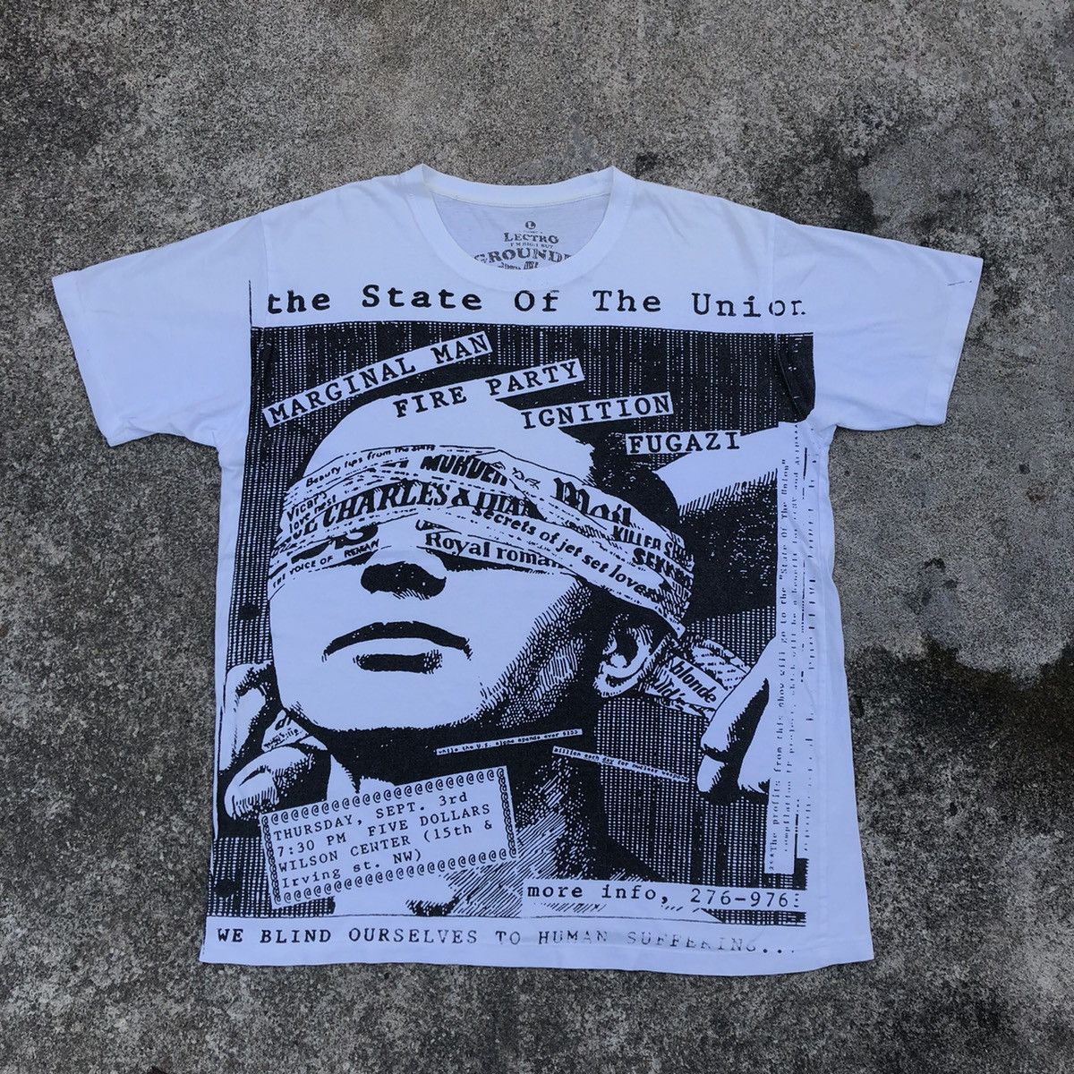 Band Tees × Vintage 🔥Rare🔥The State Of The Union Headlines Fugazi Punk List Size US L / EU 52-54 / 3 - 1 Thumbnail