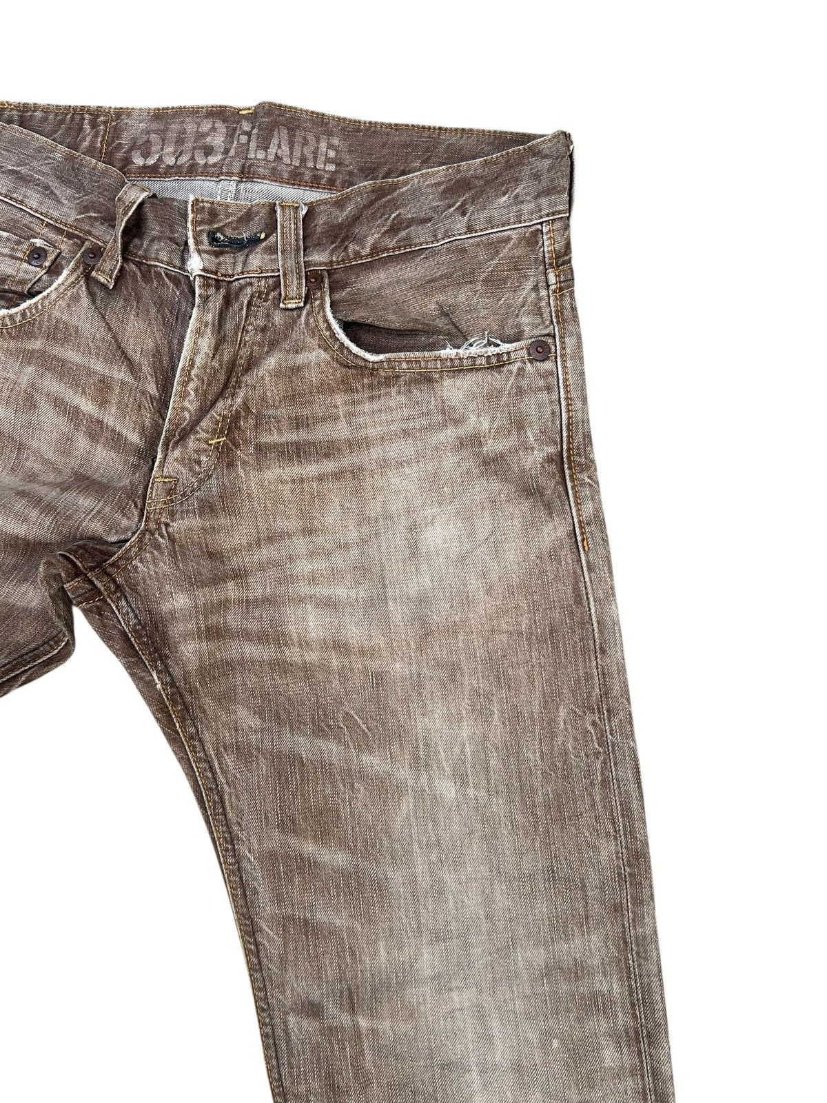 Vintage Clawmark Faded Denim Y2K Edwin BT5001 503 Flare Jeans Size US 30 / EU 46 - 11 Thumbnail