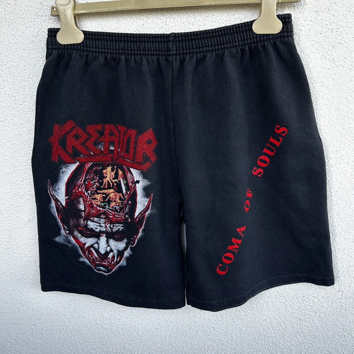 image of Kreator Vintage Early 90's Print Band Shorts 1990 in Black, Men's (Size 33)