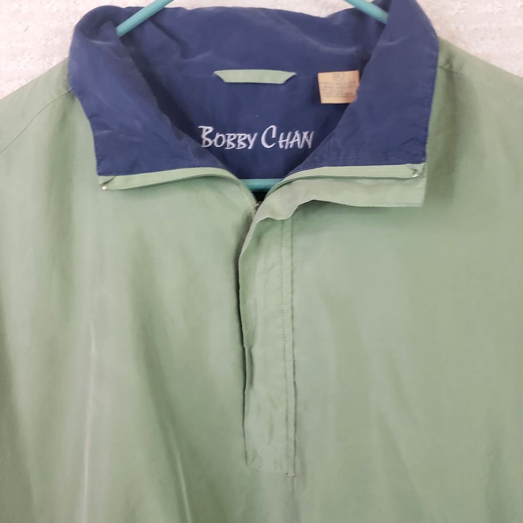 Vintage BOBBY CHAN Green 100% Silk Windbreaker & Vest XL Men Convertible 1/2 Zip Size US XL / EU 56 / 4 - 4 Thumbnail
