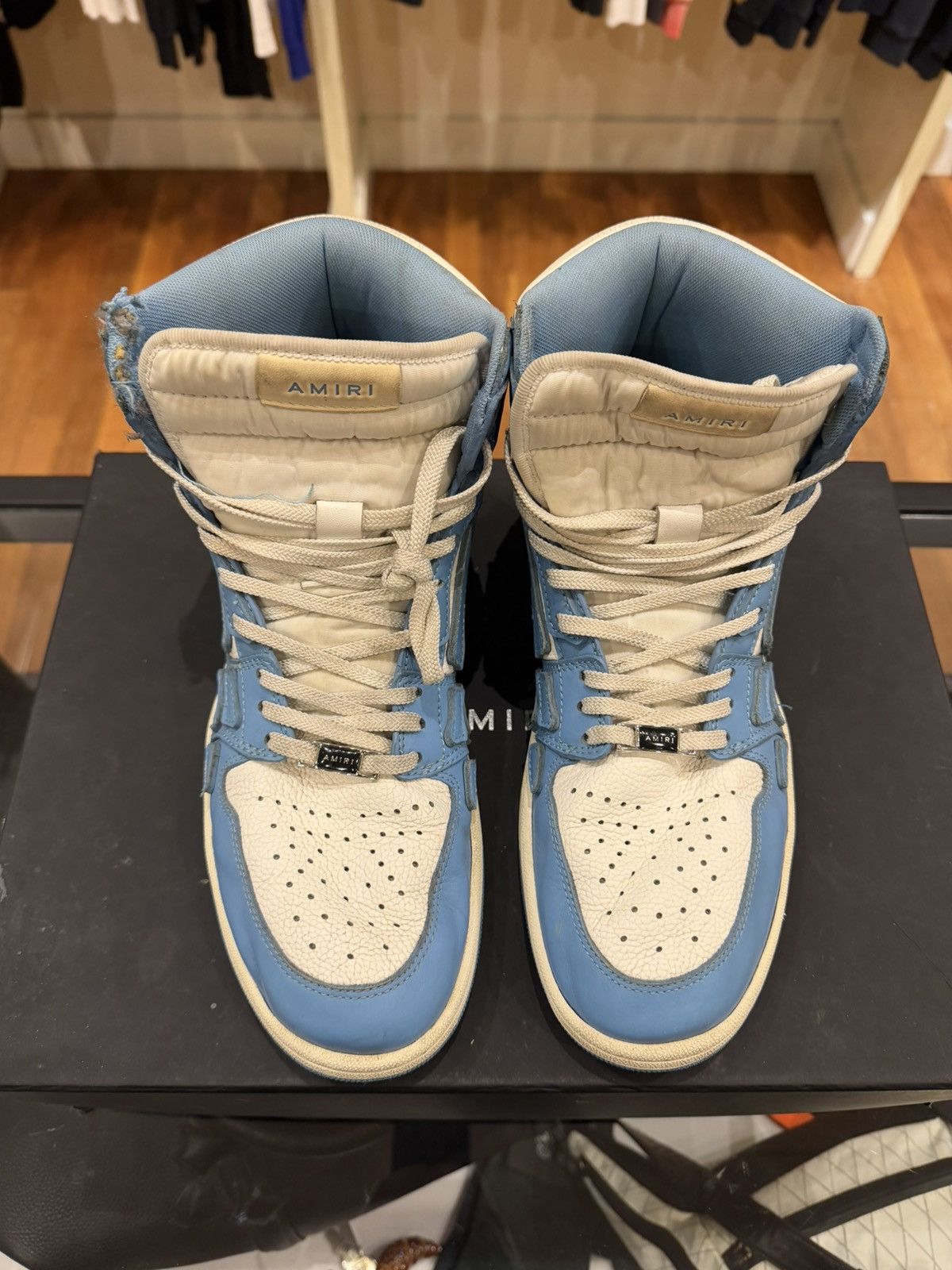 Amiri Amiri Skel High Top - White/Blue Size US 10 / EU 43 - 4 Thumbnail