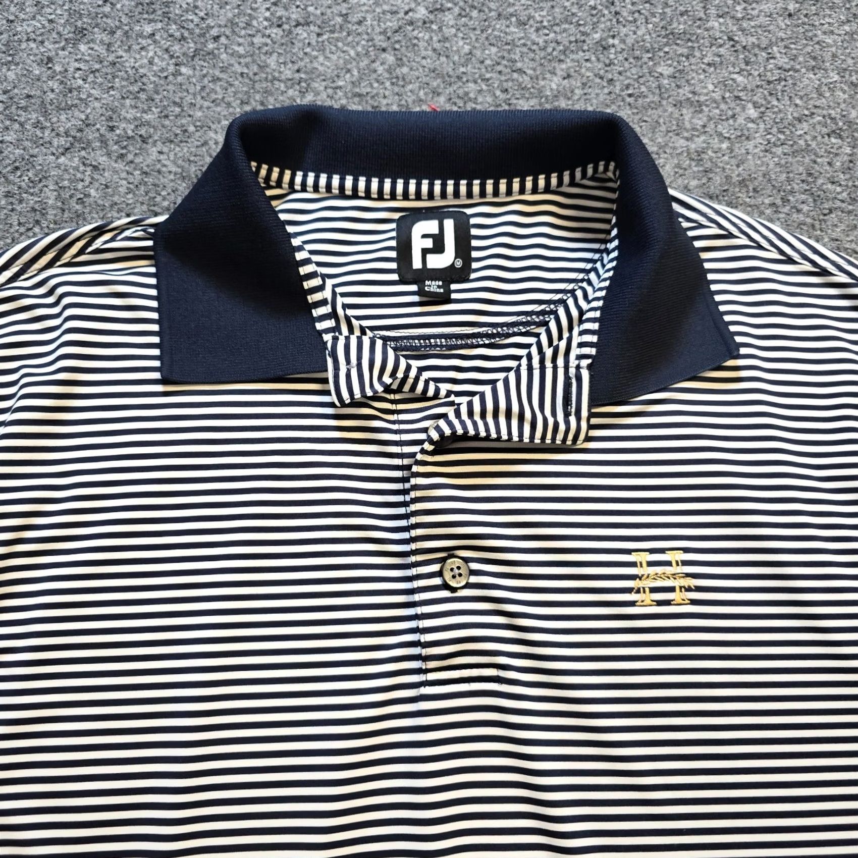 Footjoy FootJoy Shirt Mens M Navy Blue White Striped Golf Polo Performance Casual Polo Size US M / EU 48-50 / 2 - 2 Thumbnail
