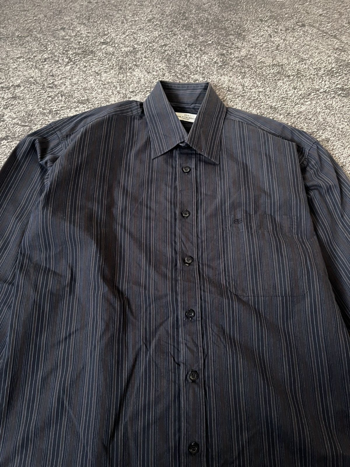 Balenciaga Vintage Balenciaga Striped Long shirt Size US L / EU 52-54 / 3 - 6 Thumbnail