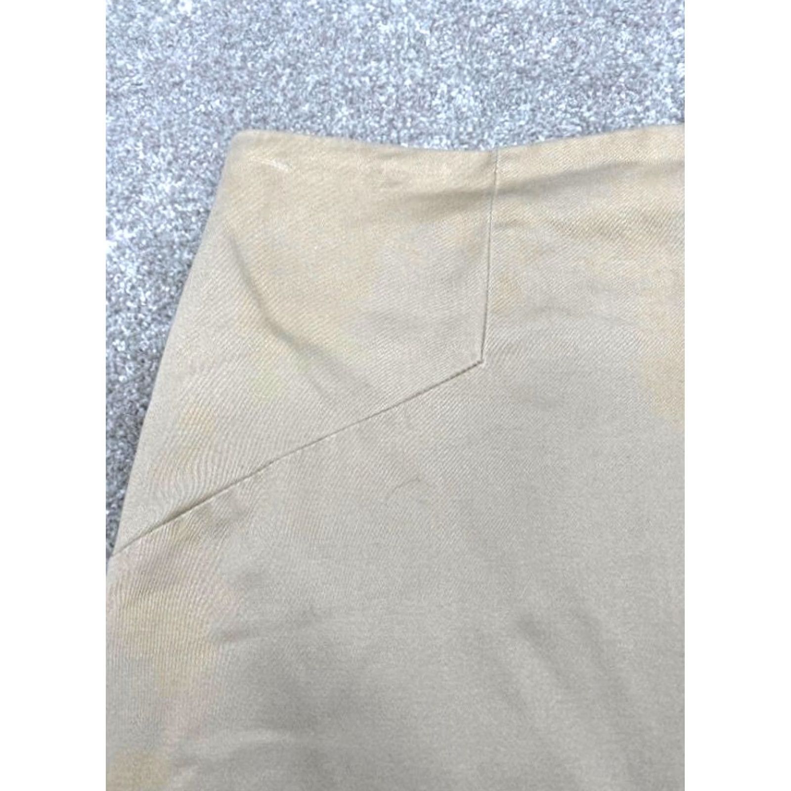 Vintage The Limited Skirt Women's 10 Beige Zipper Side Knit Polyester Short Maxi Lined Size 32" / US 10 / IT 46 - 2 Thumbnail