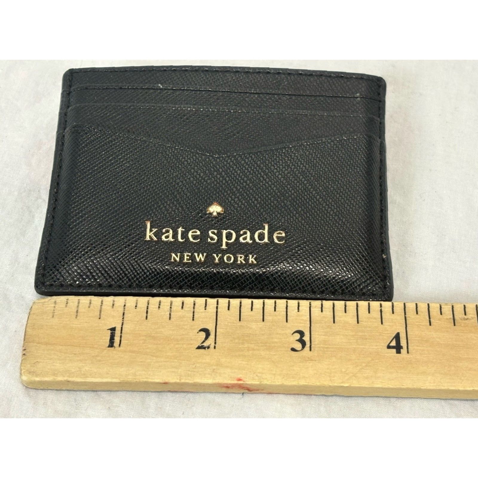 Vintage kate spade new york black staci slim card holder wallet women leather credit card wallet pre-owned good Size ONE SIZE - 4 Thumbnail