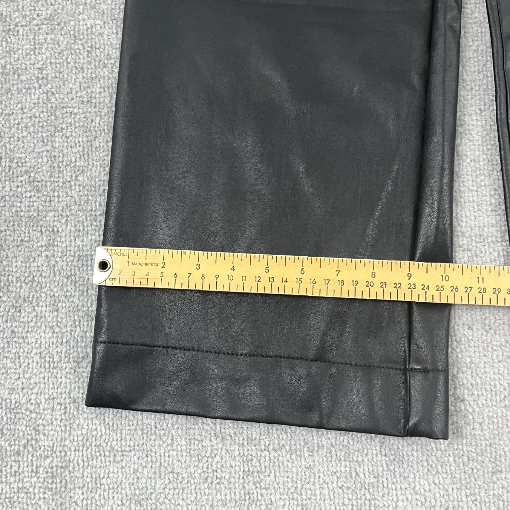 Vintage VTG Rem Garson Leather Pants Womens 10 Black High Rise 30x30 Straight 90s Casual Womens Size 32" / US 10 / IT 46 - 7 Thumbnail