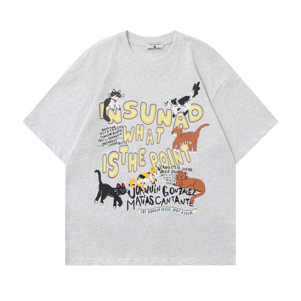 Vintage Men's American loose casual cartoon cat print T-shirt Size US M / EU 48-50 / 2 - 1 Thumbnail