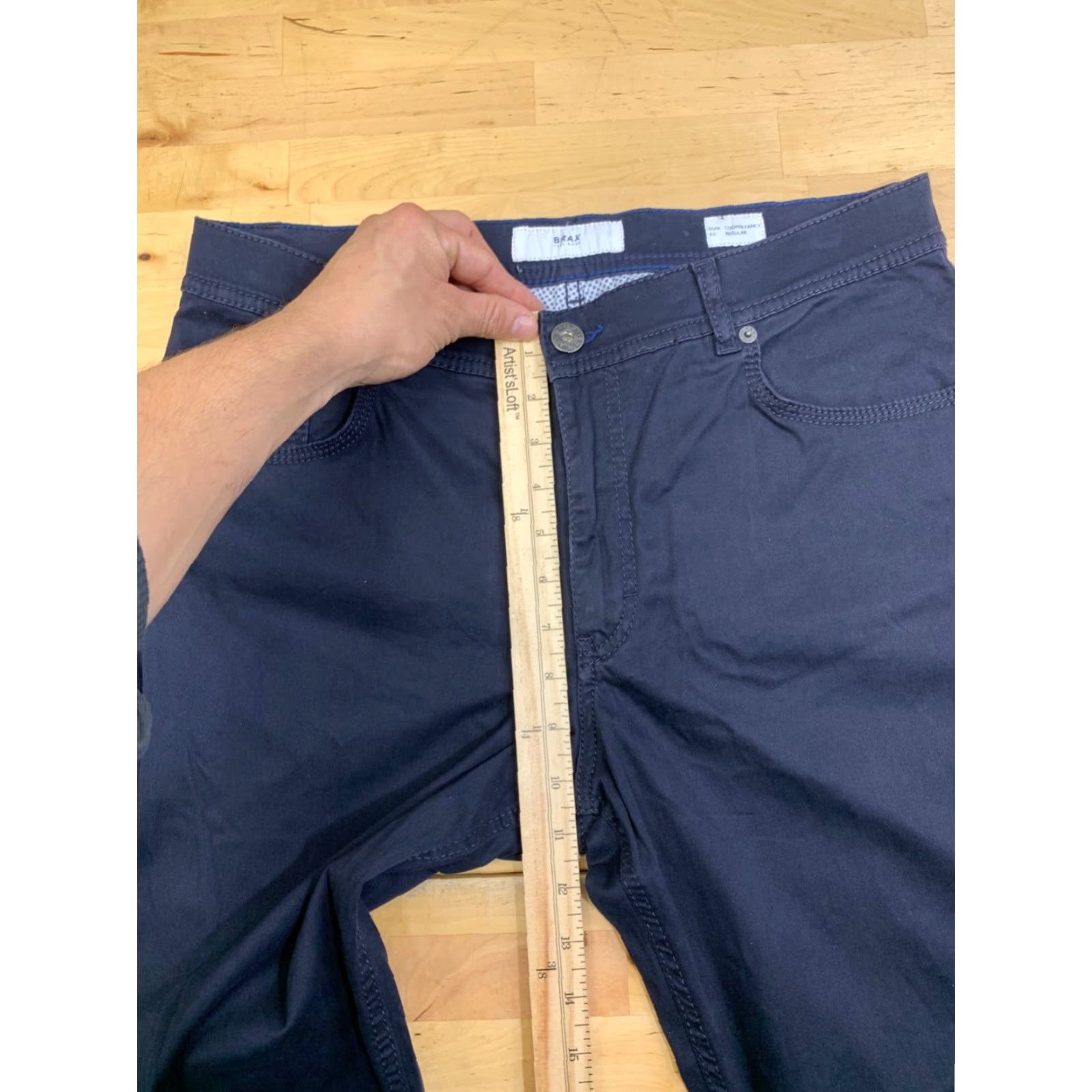 BRAX Brax Cooper Fancy Pants Mens 34x32 Blue Regular Straight Jeans Chino 5-Pocket Design Vintage No Casual Preppy Logo Size US 34 / EU 50 - 6 Thumbnail