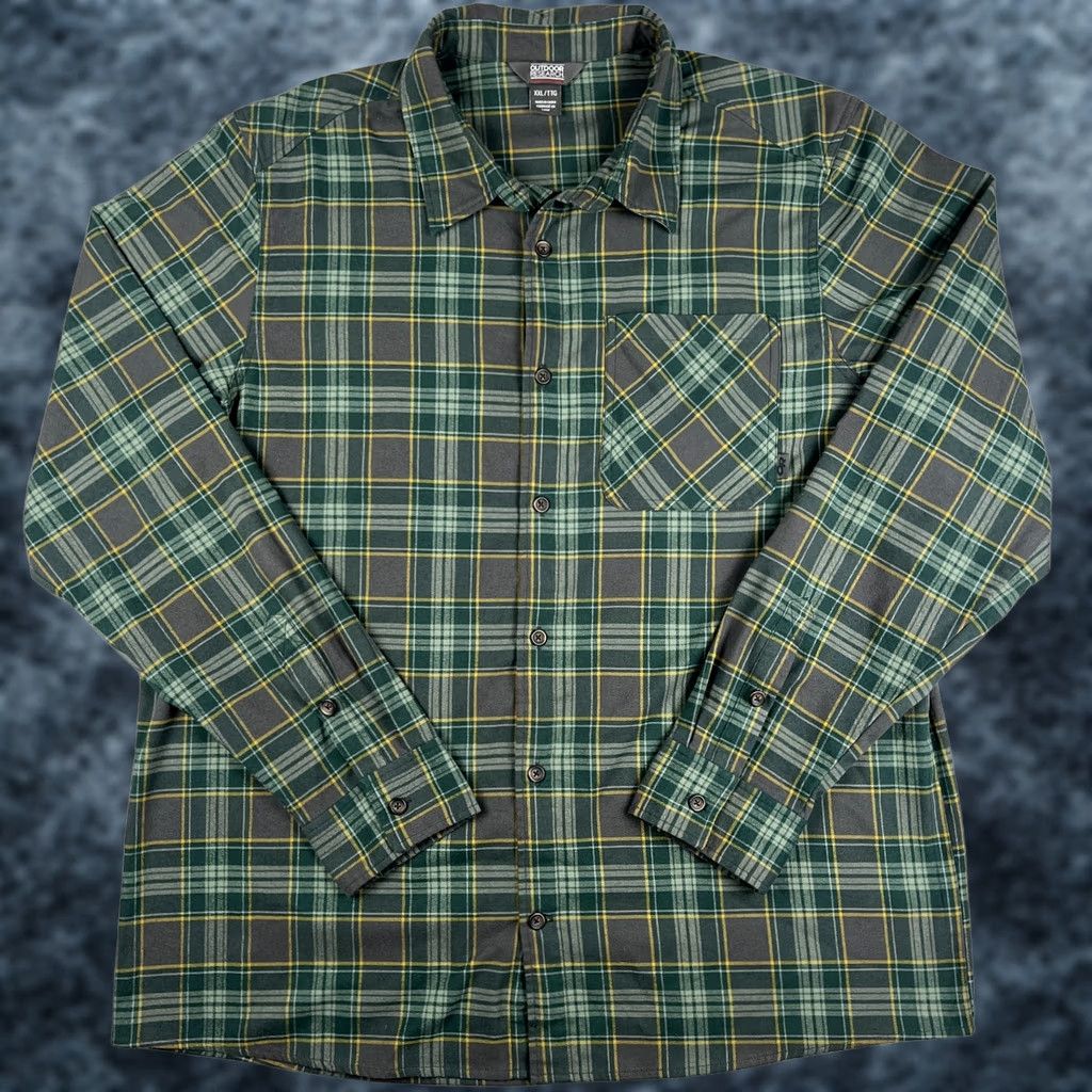 Outdoor Research Outdoor Research Kulshan Flannel Shirt Mens 2XL Green Plaid Long Sleeve Gorpcore Size US XXL / EU 58 / 5 - 1 Thumbnail