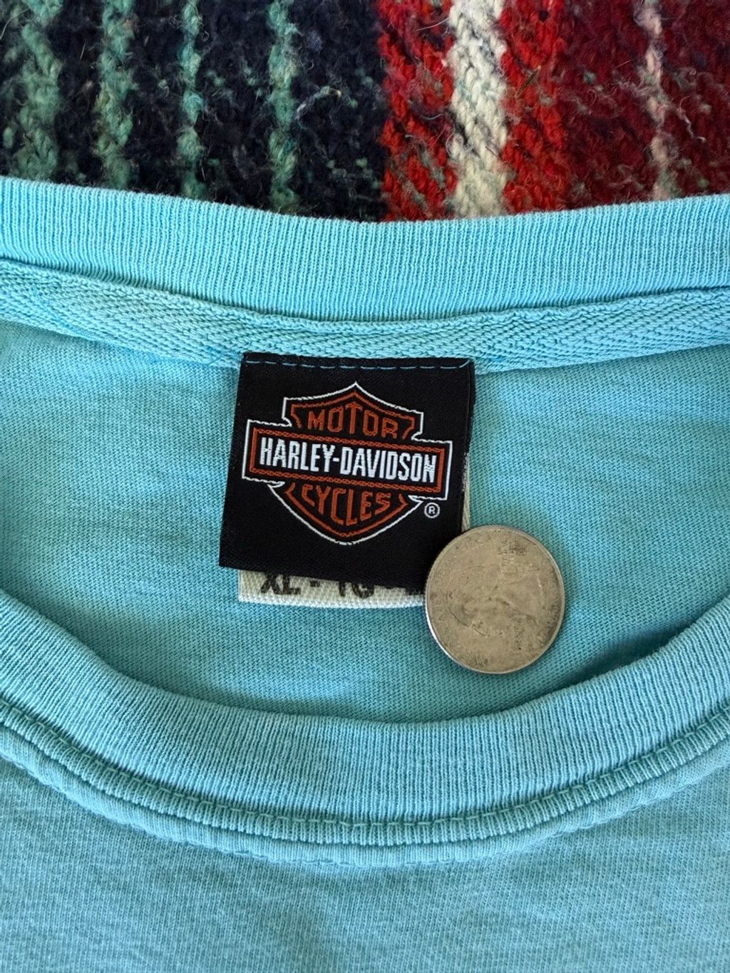 Harley Davidson Vintage Harley-Davidson Jamaica Light Blue Short Sleeve Tee Size US XL / EU 56 / 4 - 5 Thumbnail