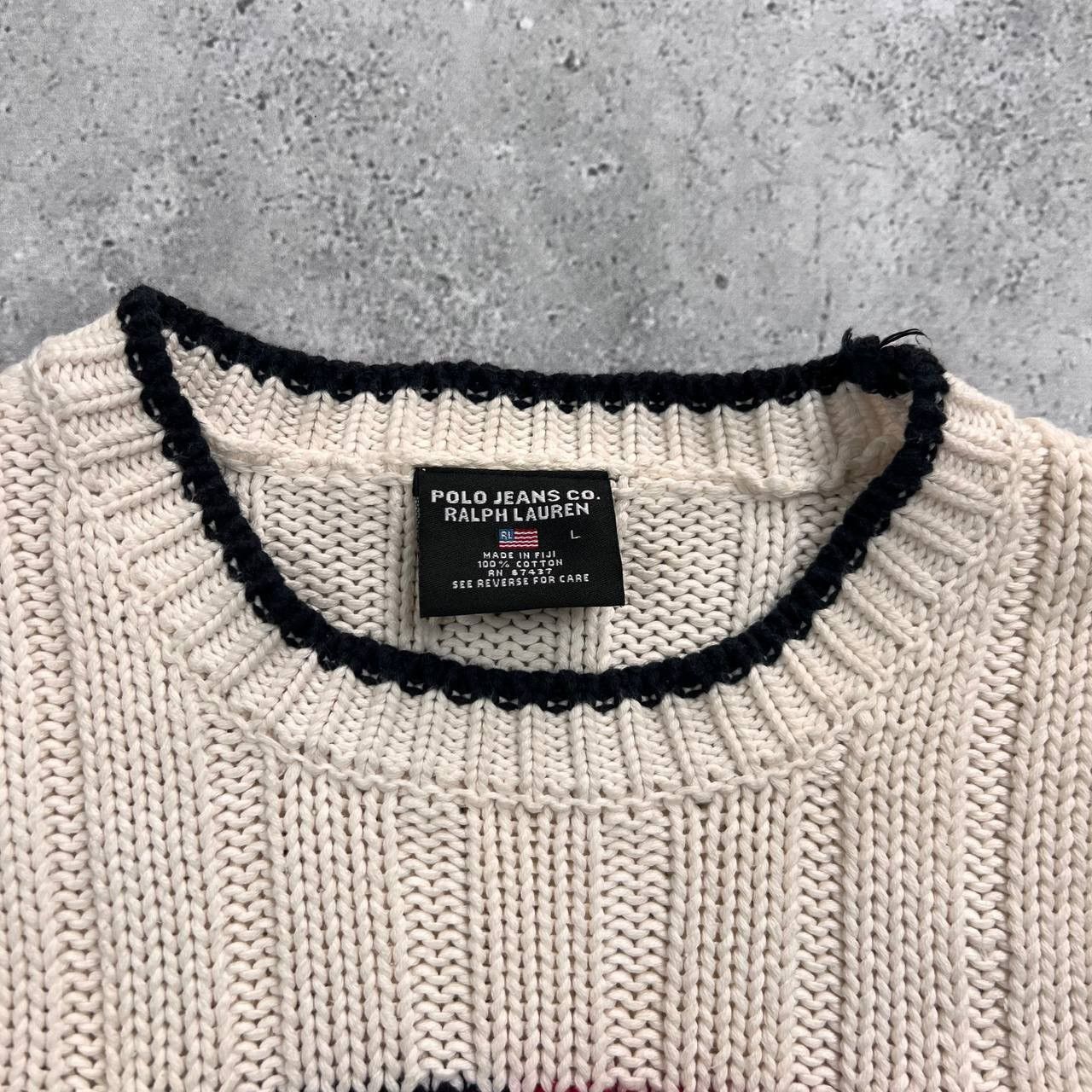 Ralph Lauren Vintage 2000s Polo Jeans Co. Ralph Lauren USA Flag Sweater Size L / US 10 / IT 46 - 2 Thumbnail