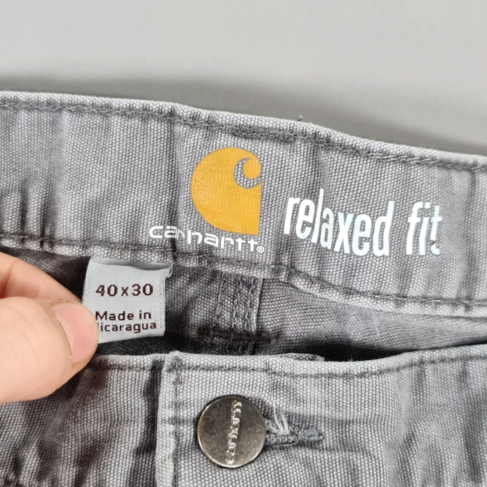 Carhartt Carhartt Mens Trousers Grey Relaxed Fit Rugged Flex Canvas Carpenter W40 L30 102291-039 Size US 40 / EU 56 - 3 Thumbnail
