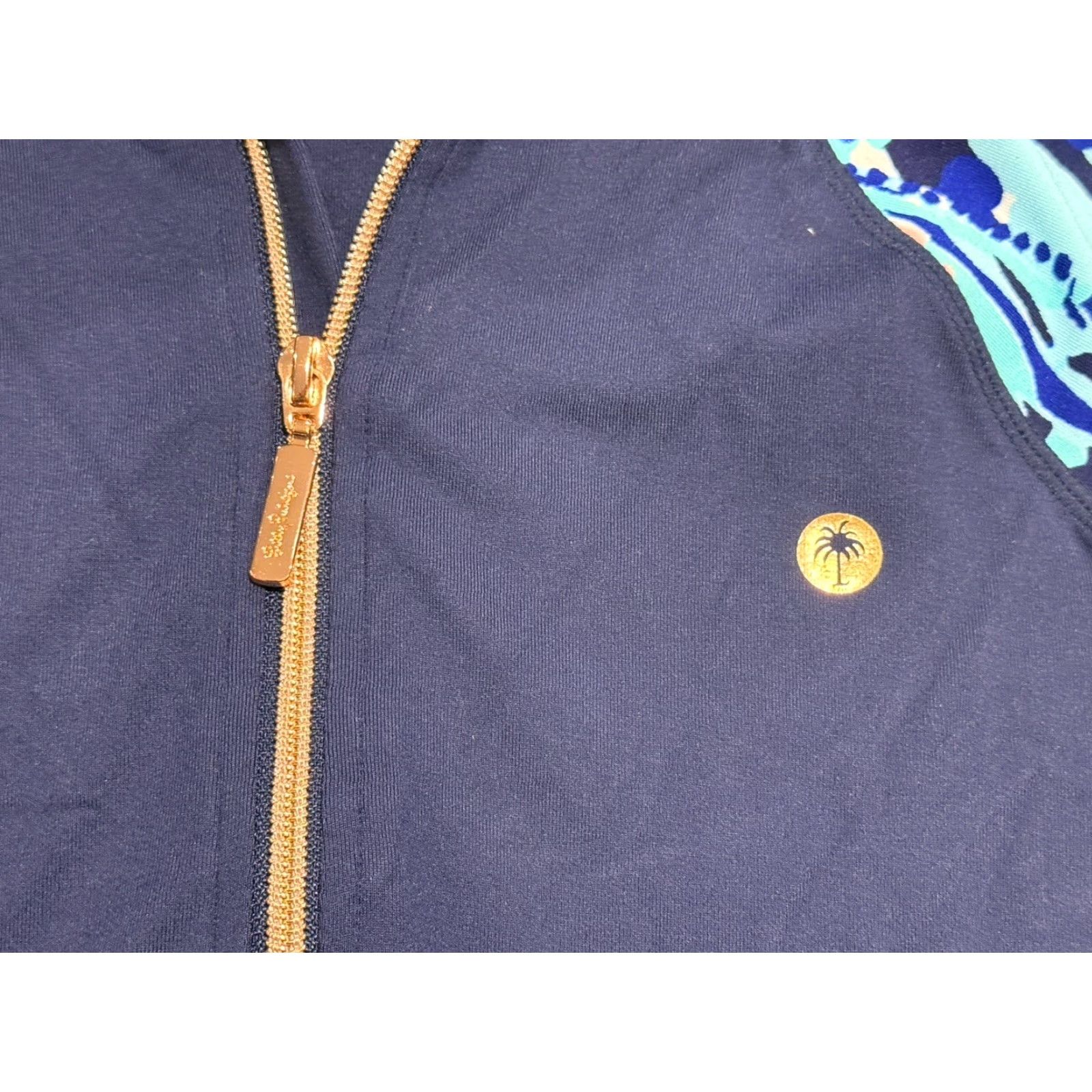 Lilly Pulitzer Lilly Pulitzer Luxletic Jacket Women's M Navy Full Zip Long Sleeve UPF50+ Athleisure Tennis Walking Jacket/Coat Solid Pattern Size M / US 6-8 / IT 42-44 - 4 Thumbnail