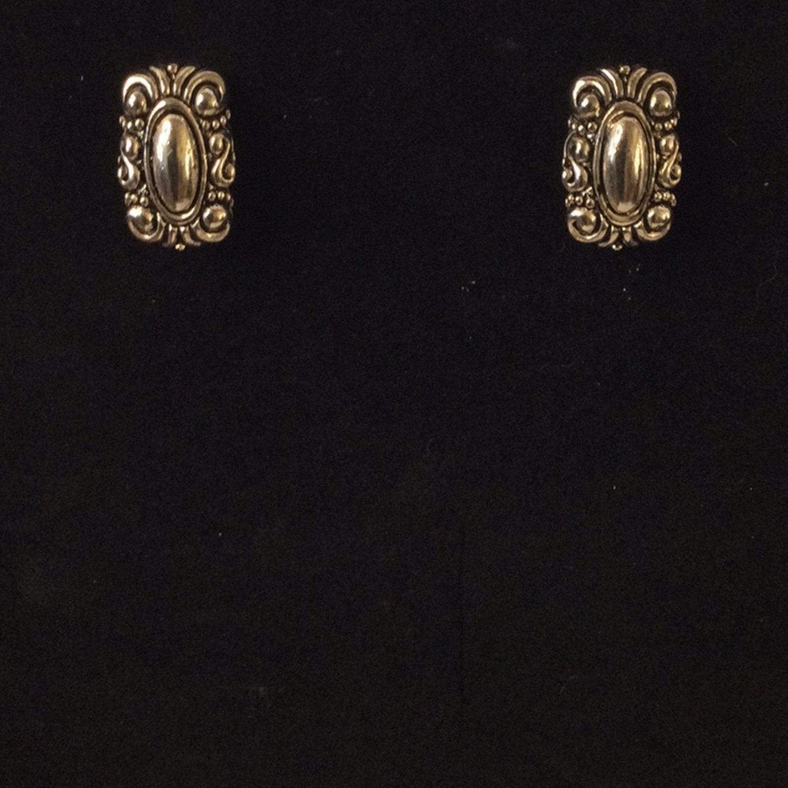 Other Vintage 1980's Silver Tone Art Deco Post Back Earrings Size ONE SIZE - 3 Thumbnail