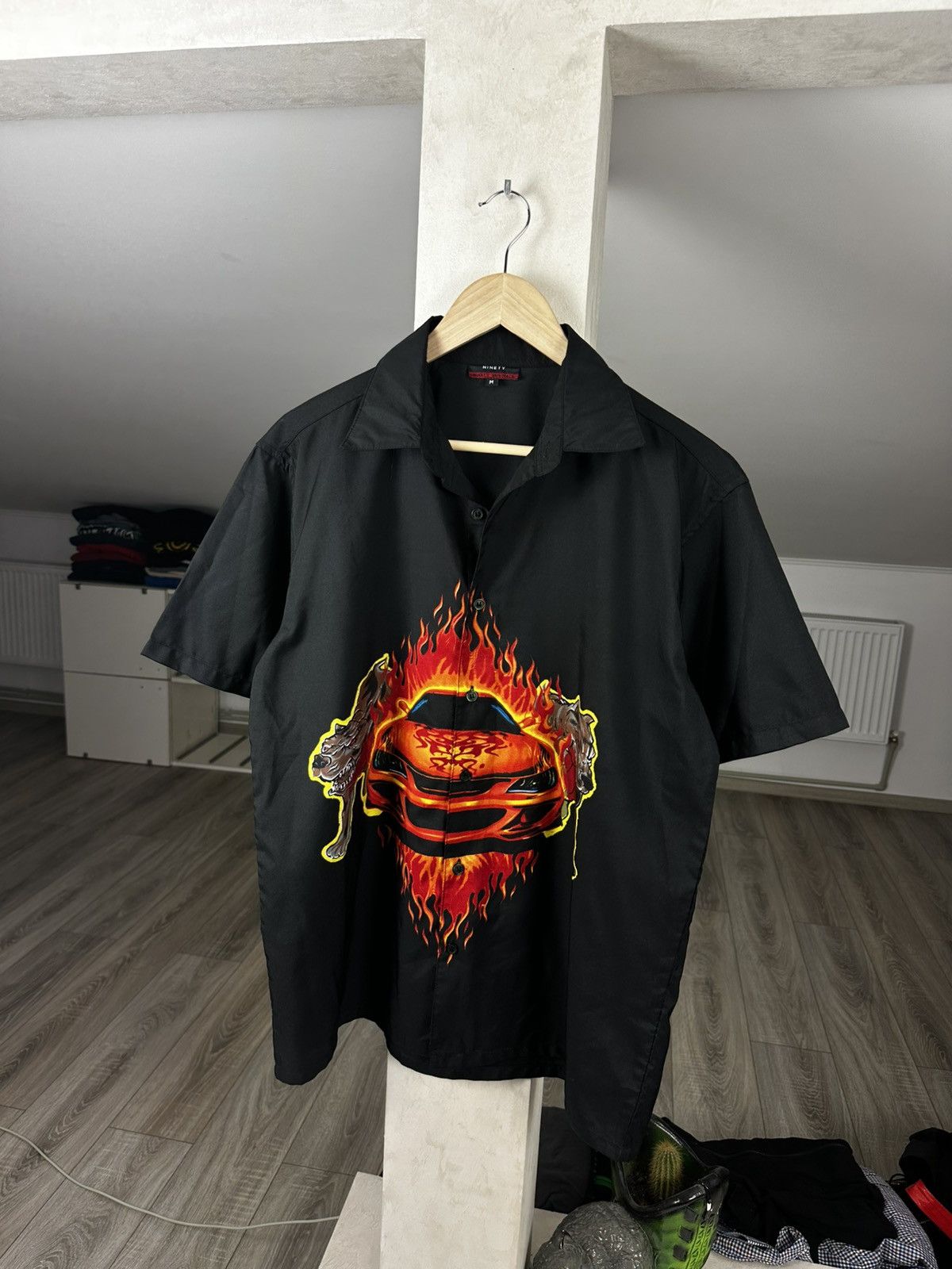 Quiksilver Rare Black Cars Dog Hawaii Palm Shirt Tee Size US M / EU 48-50 / 2 - 1 Thumbnail