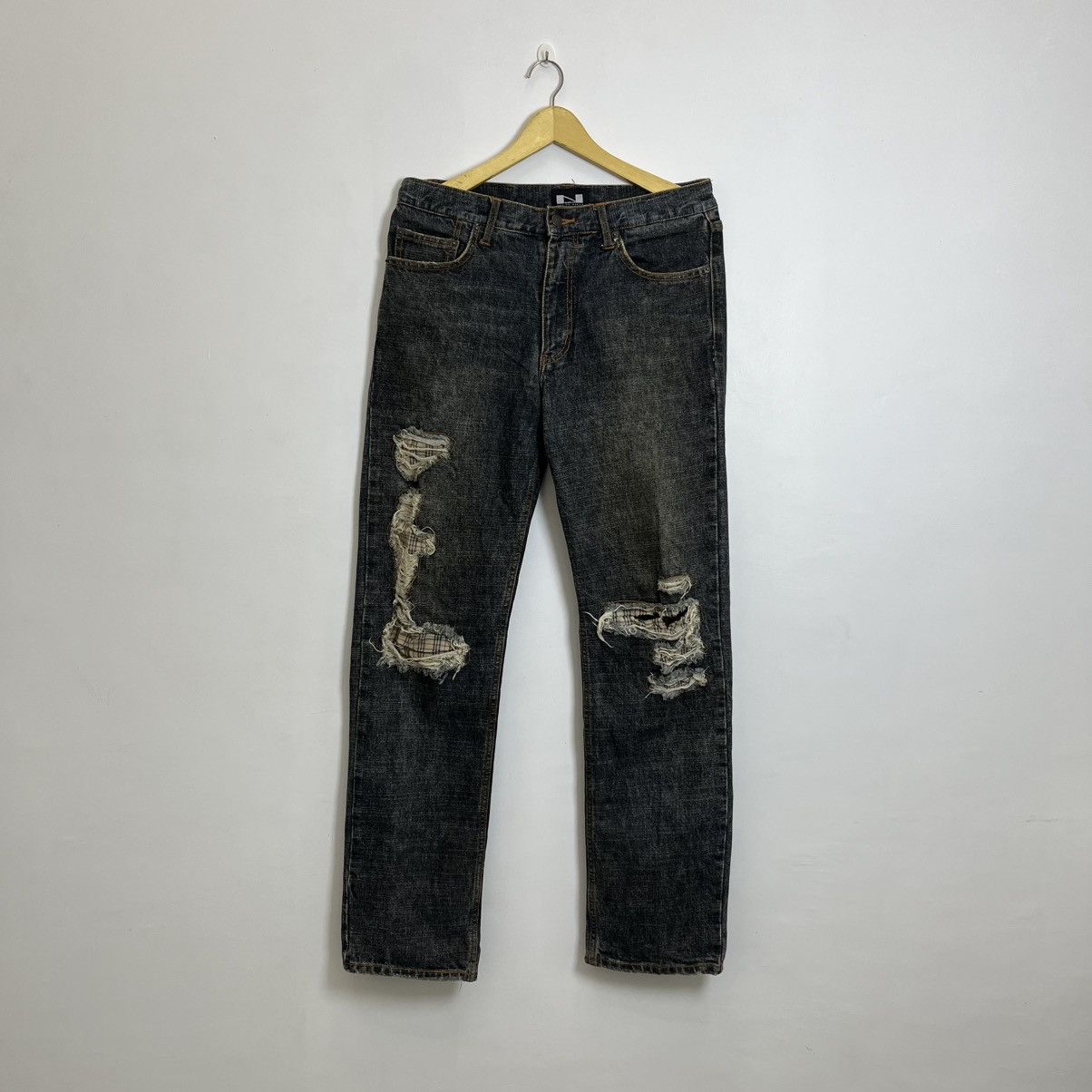 If Six Was Nine Vintage Nylaus Distressed Patchwork Inspired Kapital Jeans Size US 30 / EU 46 - 1 Thumbnail