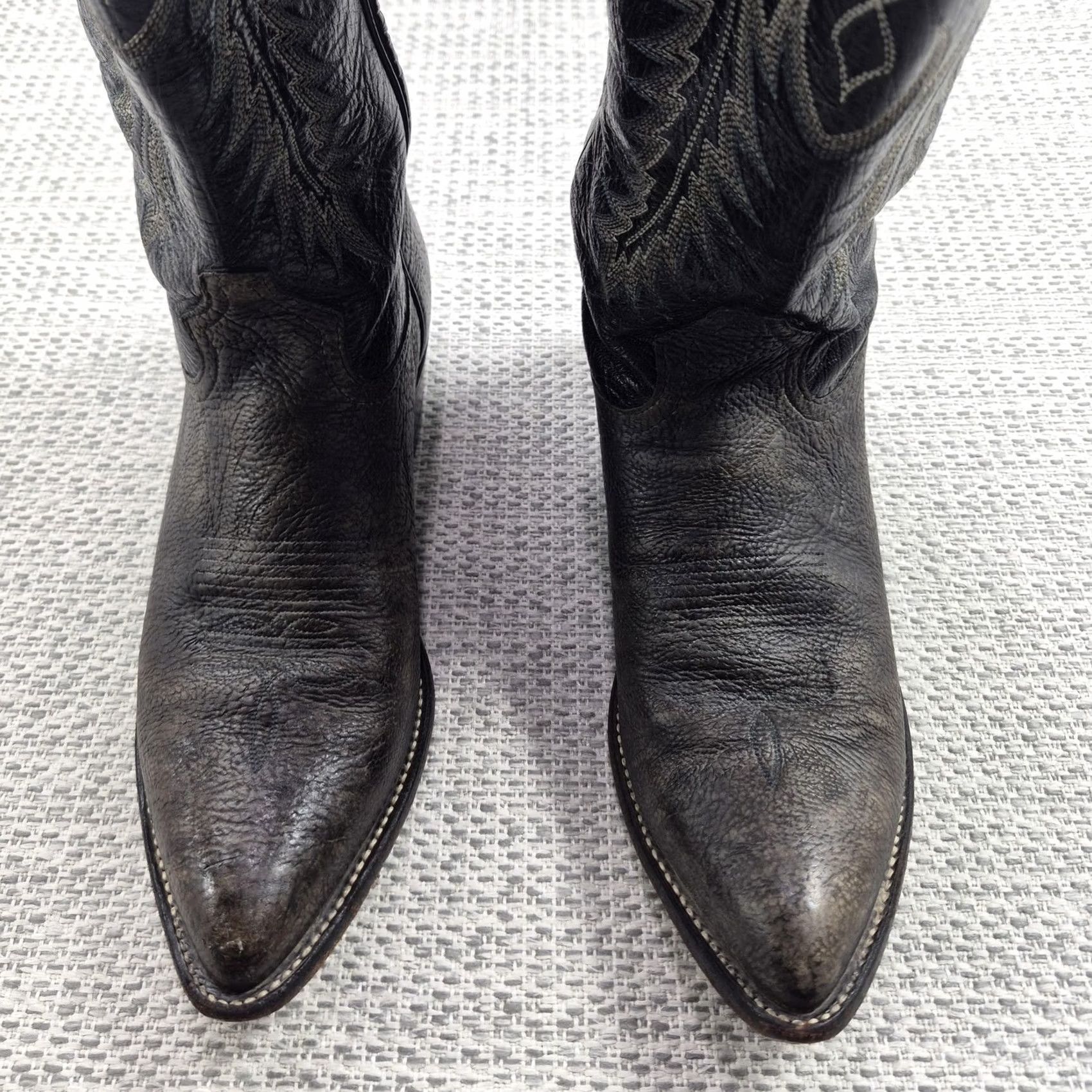 Tony Lama Tony Lama 6252 Boots Mens 10.5 D Black Leather Western Pointed Toe Made USA Size US 11 / EU 44 - 7 Thumbnail