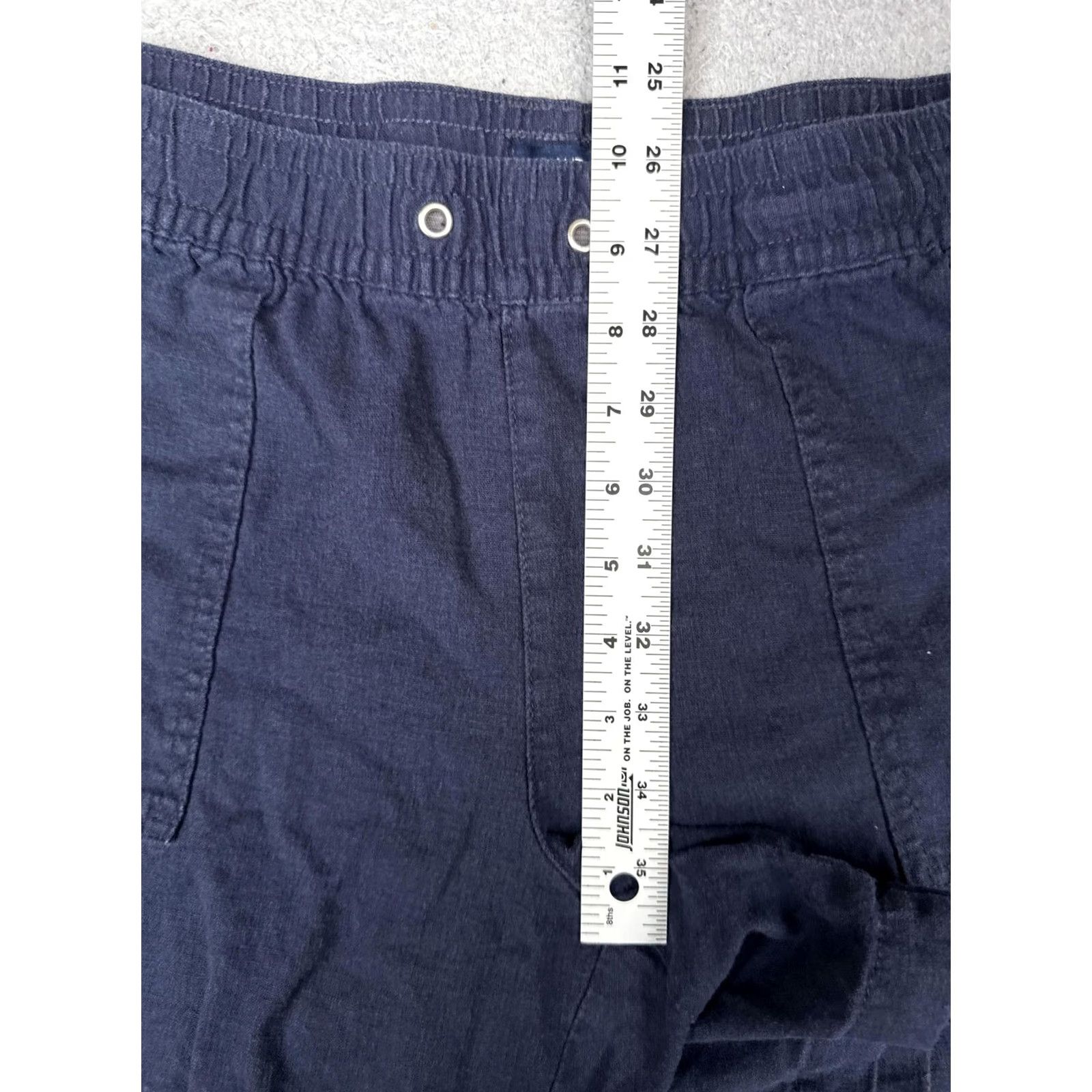 Nautica Nautica Shorts Womens Large Blue Linen Blend Chino Elastic Waist Casual Summer Size 36" / US 14 / IT 50 - 7 Thumbnail