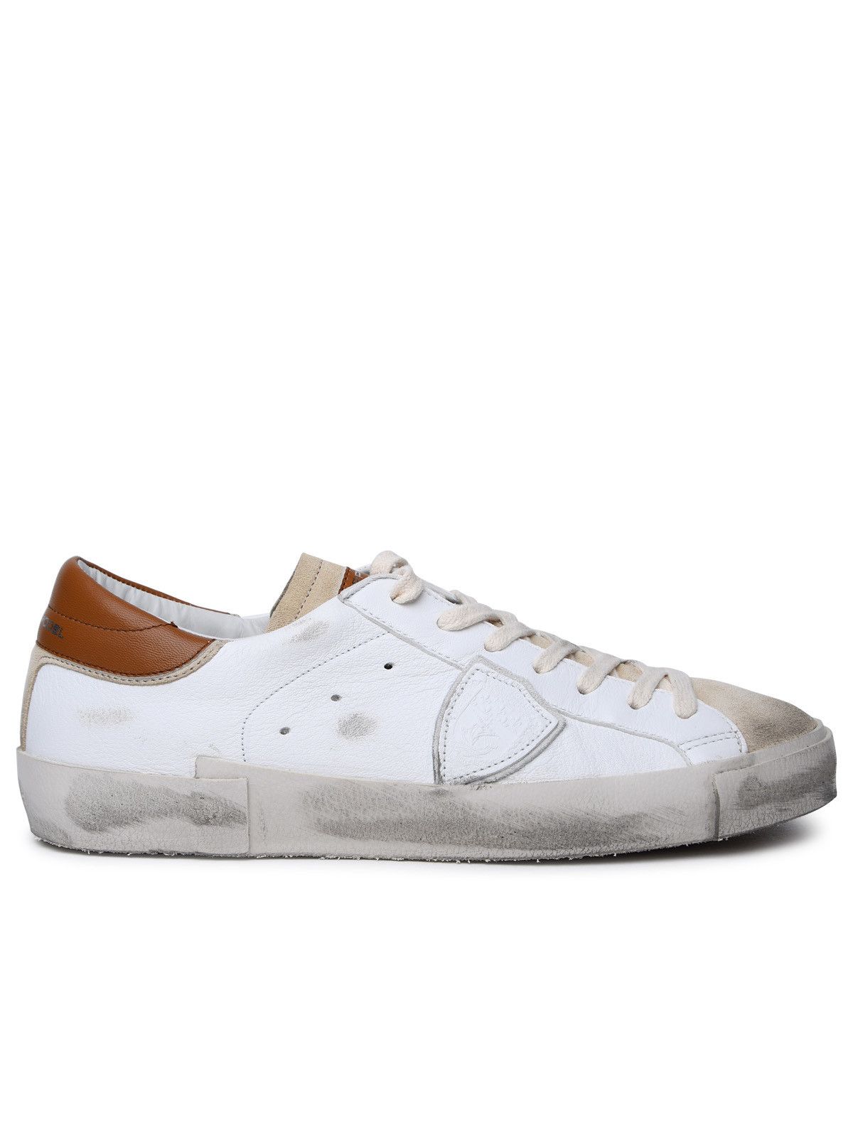 image of Philippe Model 'prsx' White Leather Sneakers, Men's (Size 12)