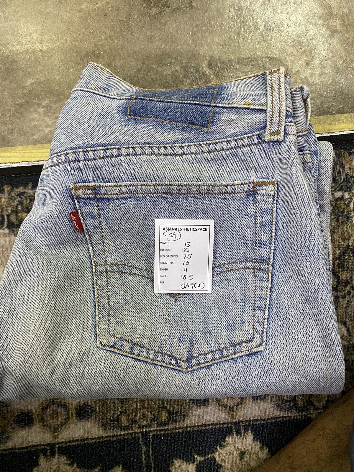 Levi's Vintage 80s Levis Big E Button 555 Distressed Light blue Jea Size US 29 - 15 Thumbnail