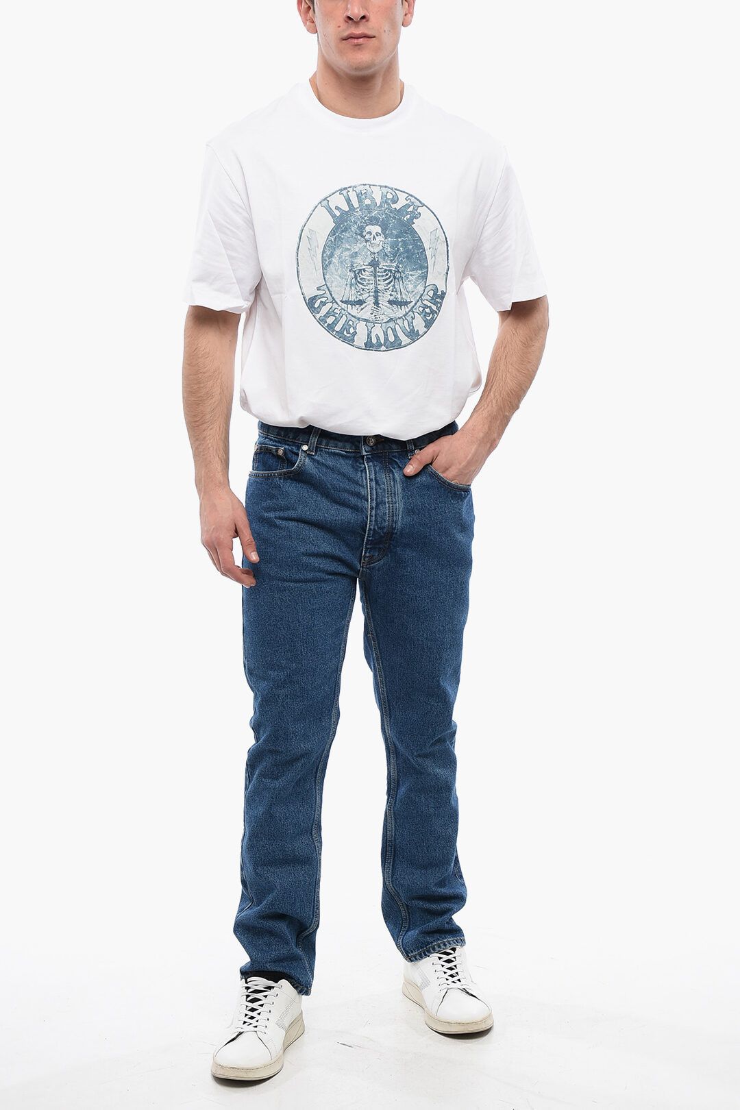 Palm Angels og1mm0825 5-Pocketed Slim Fit Denim in Blue Size US 29 - 5 Thumbnail