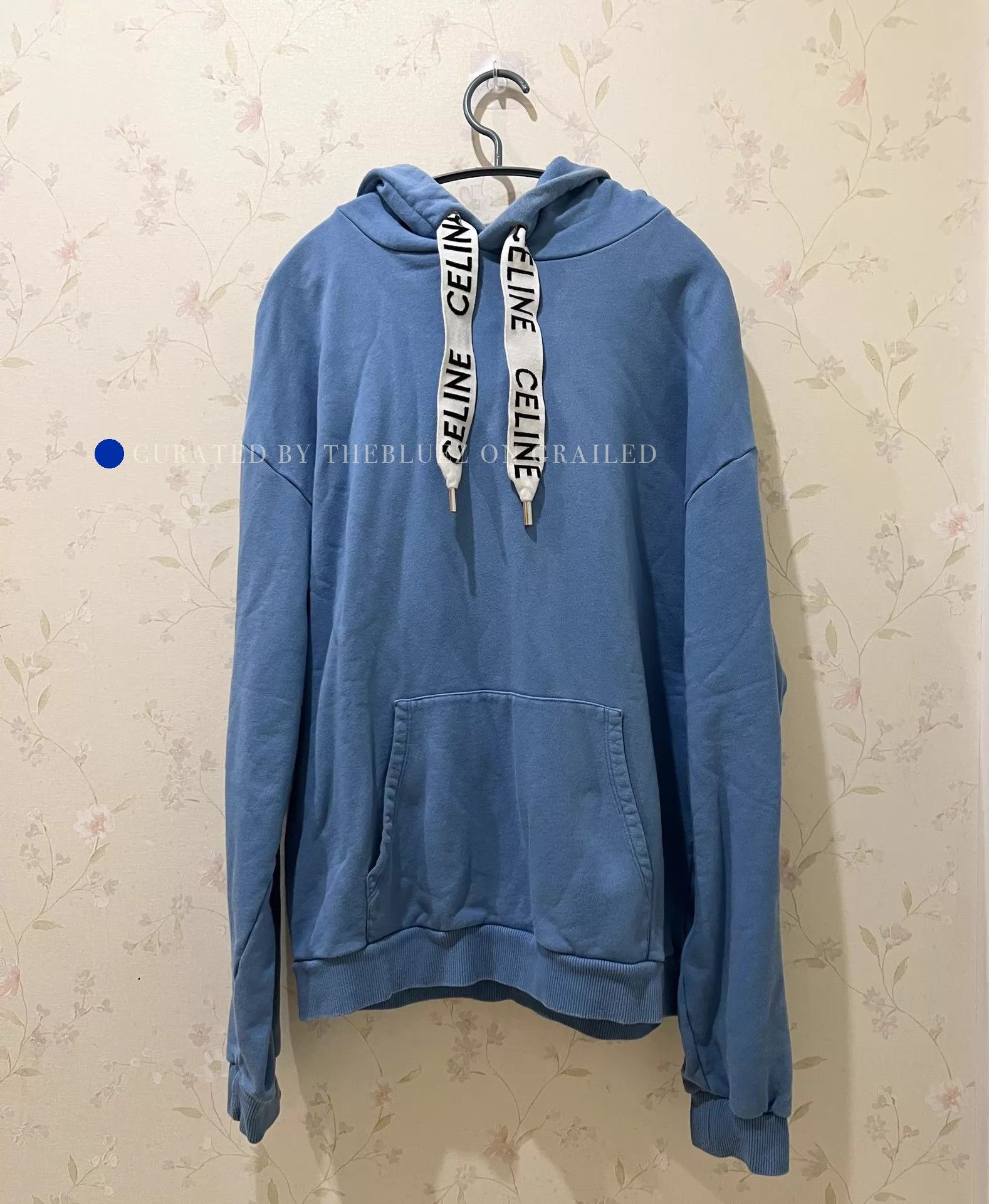 Celine Blue Oversized Hoodie with Drawstrings Size US XL / EU 56 / 4 - 1 Thumbnail