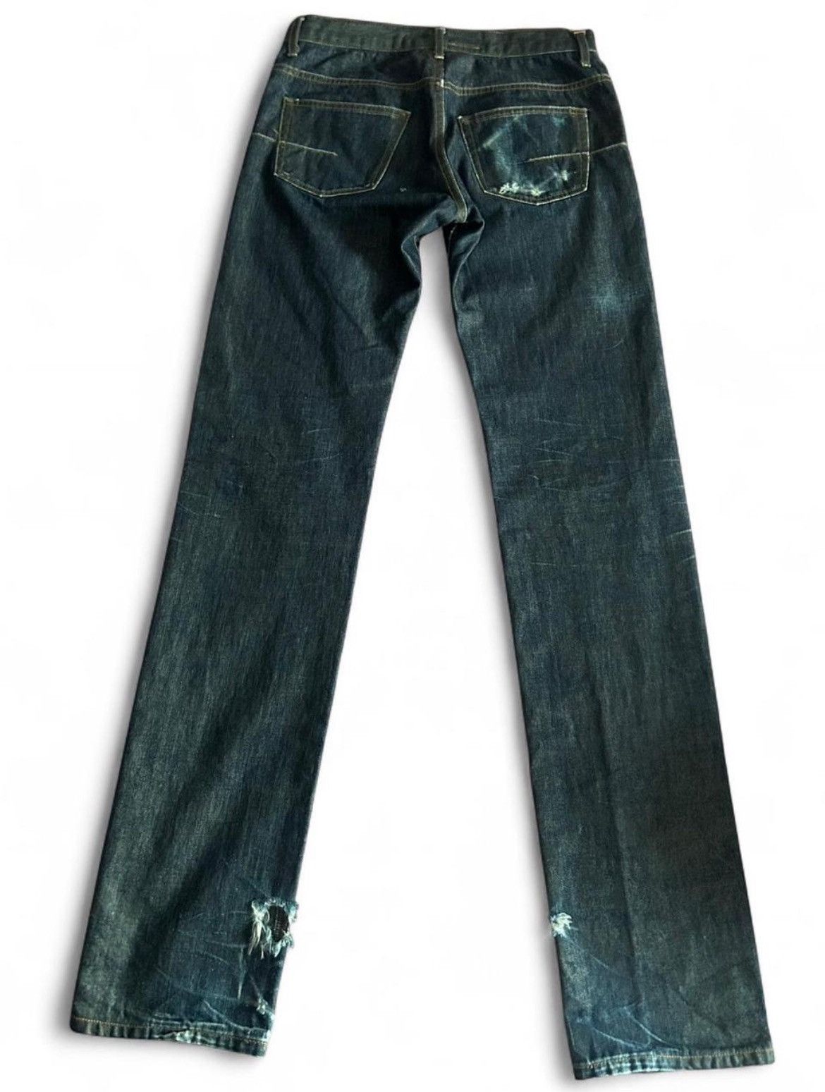Dior AW07 "Navigate" Dior Homme Waxed Raw Indigo Denim Size US 28 / EU 44 - 2 Thumbnail