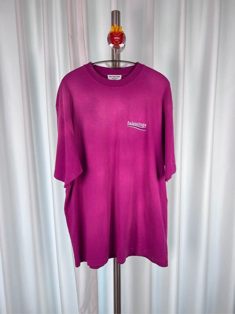 Balenciaga Balenciaga Pink tie-dyed Coke wavy short-sleeved T-shirt Size US M / EU 48-50 / 2 - 1 Thumbnail