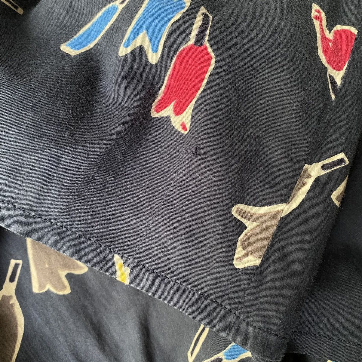 Christian Dior Navy Abstract Tulip Print Blouse