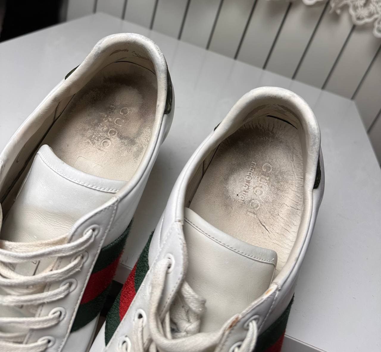 Gucci Rare Gucci Ace Classic White Leather Low Top Sneakers Stripe Size US 8 / EU 41 - 25 Thumbnail
