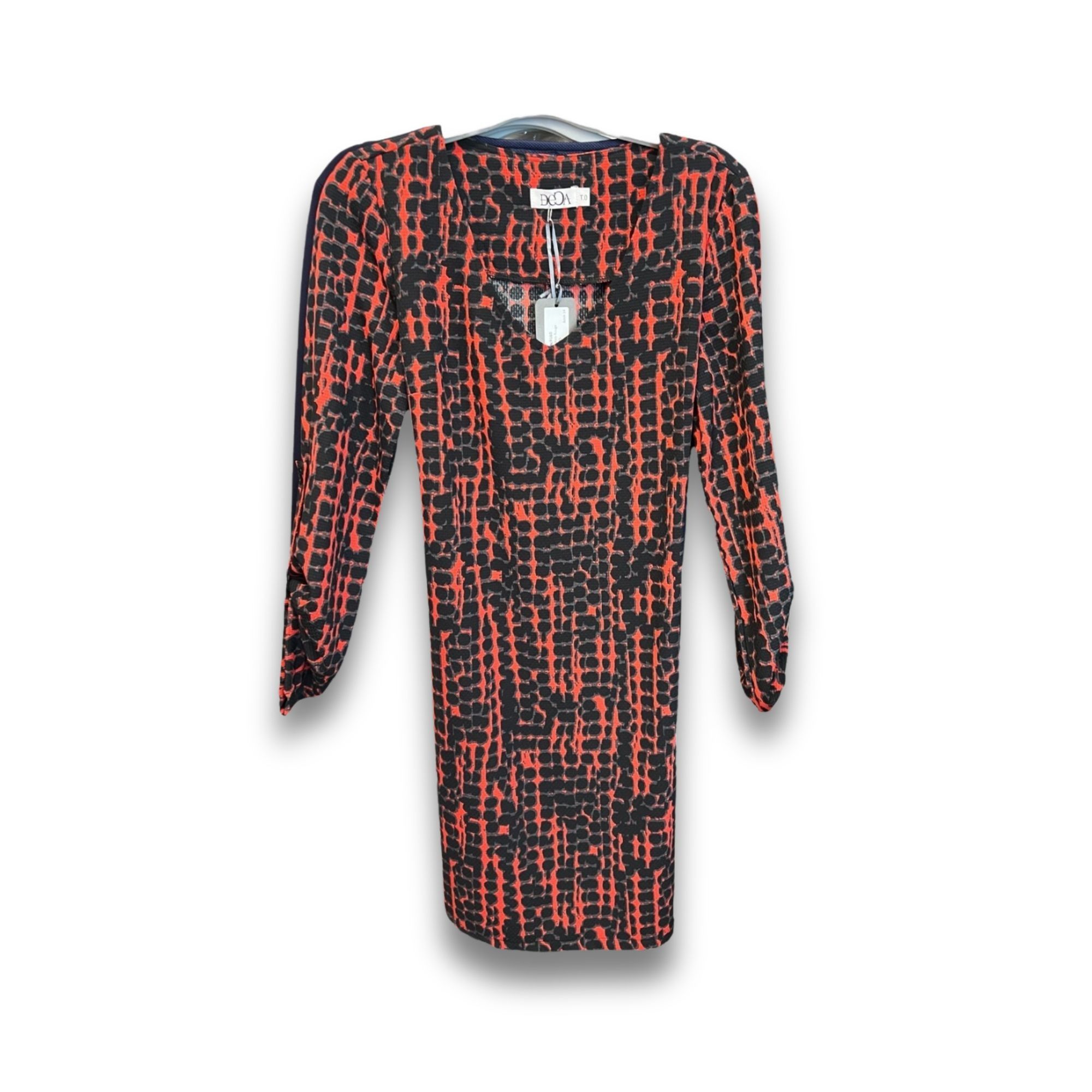 Other Deca Paris XS Longsleeve Red & Black Printed Dress Wrap Styl Size XS / US 0-2 / IT 36-38 - 3 Thumbnail