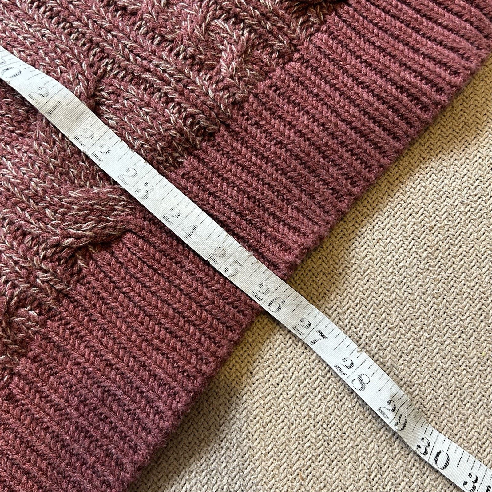 L.L. Bean Funnelneck Cable Knit Fisherman Kangaroo Pocket Sweater Size M / US 6-8 / IT 42-44 - 6 Thumbnail