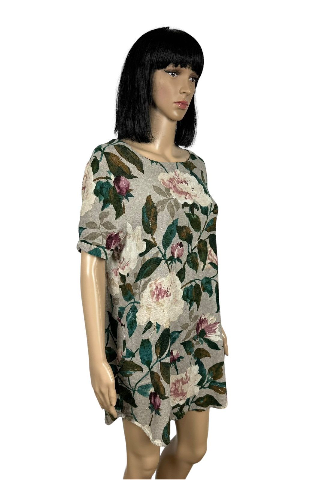 Designer Puo Dou Dou Mini Shift Dress Floral Printed Cotton size S Size S / US 4 / IT 40 - 4 Thumbnail