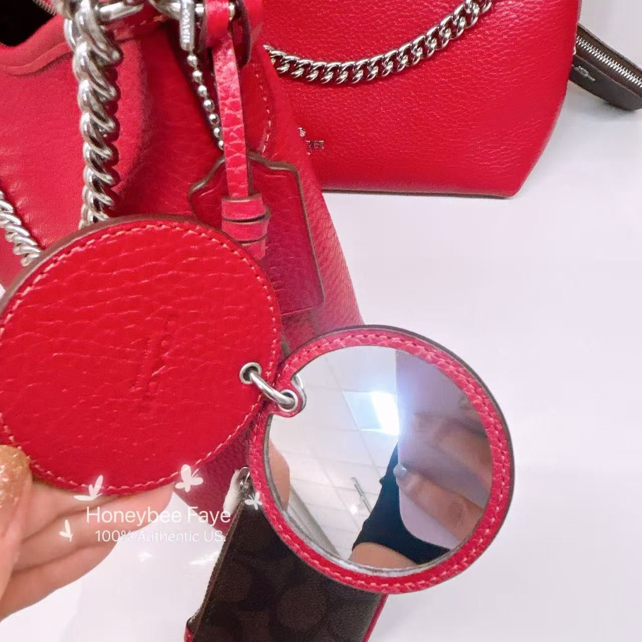 Coach Laurel Shoulder Bag With Mirror Charm And Pouch CBI94 Size ONE SIZE - 7 Thumbnail