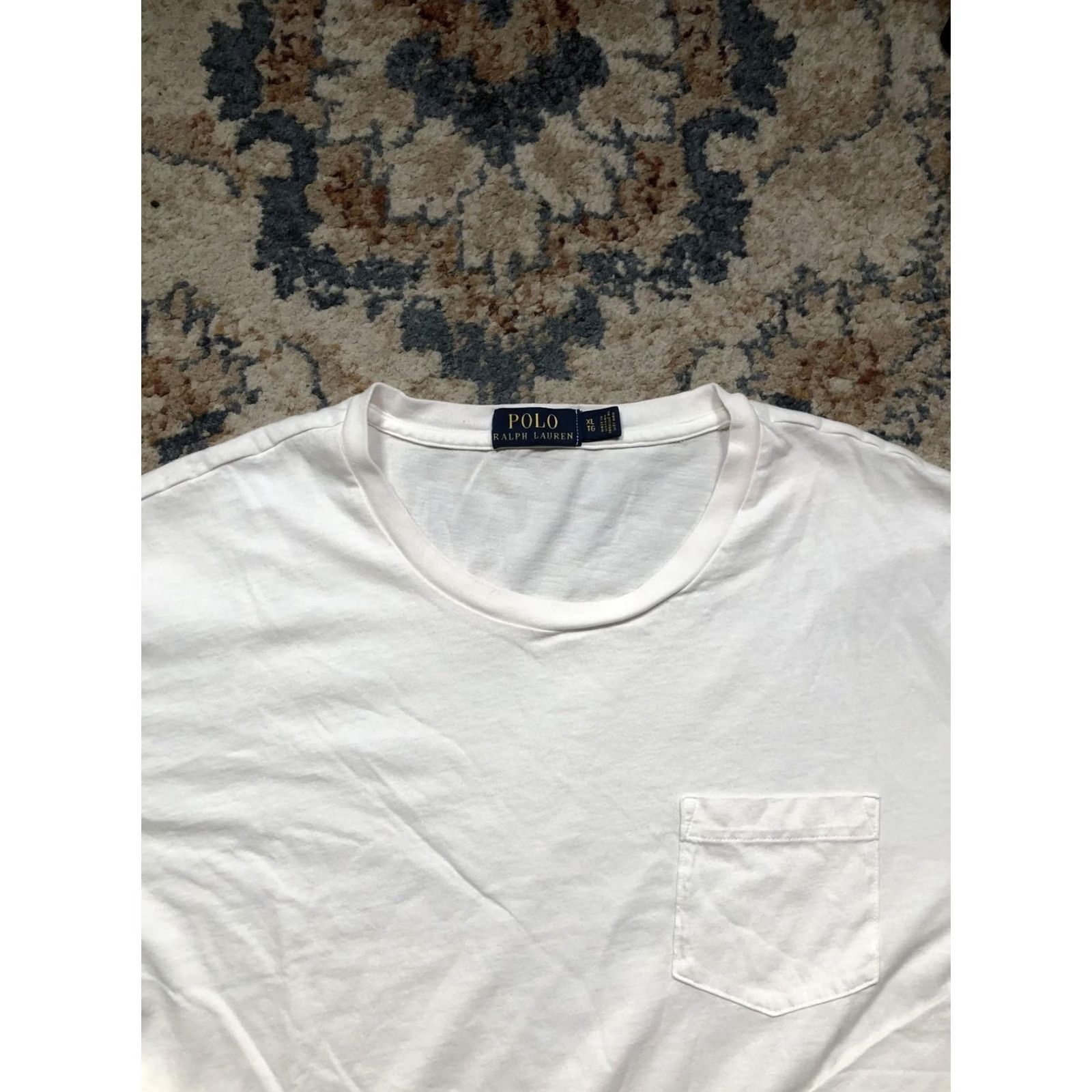 Polo Ralph Lauren Polo Ralph Lauren Shirt Mens XL White Long Sleeve Pocket Tee Logo Crewneck Size US XL / EU 56 / 4 - 2 Thumbnail