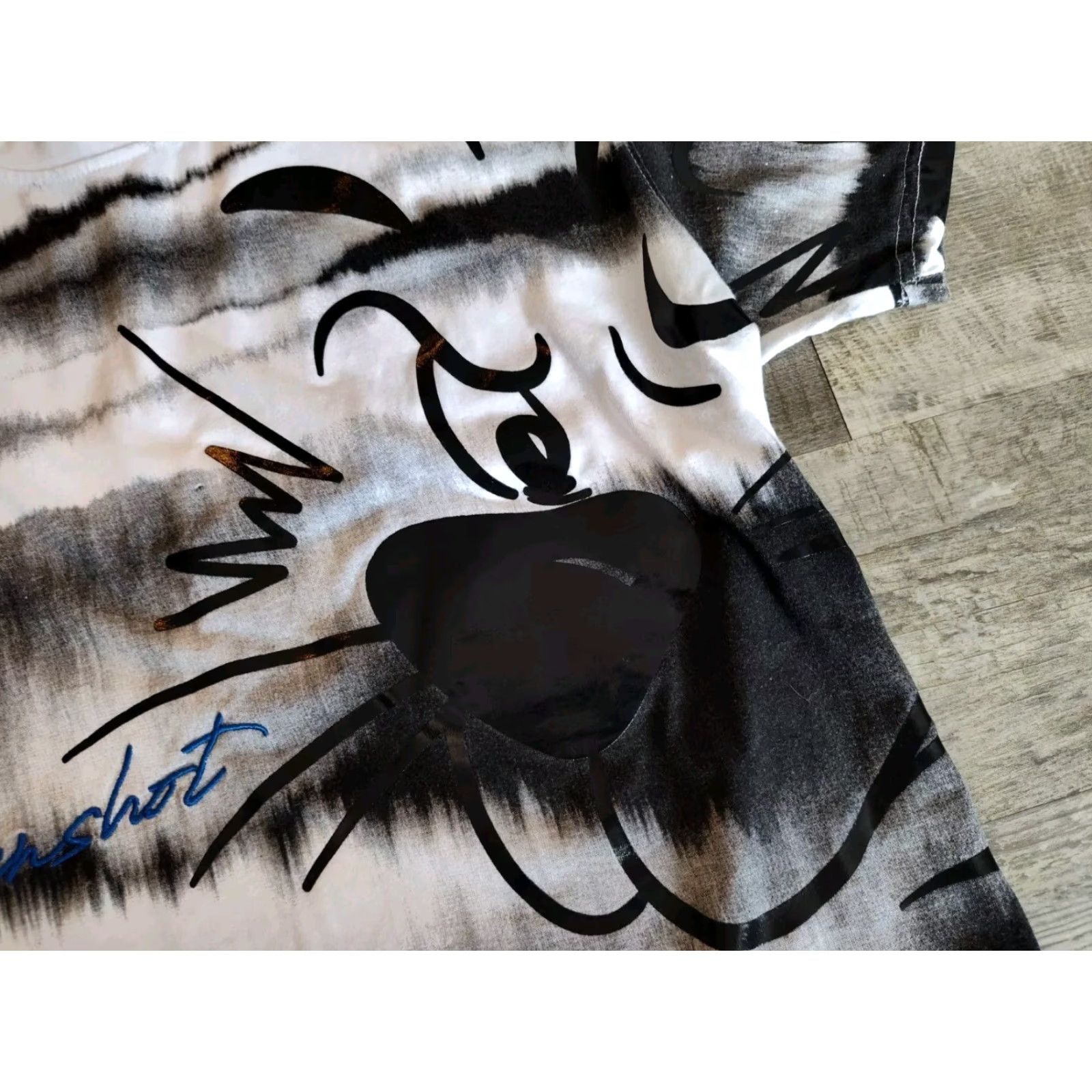 Vintage SCREENSHOT Hip Hop NYC Tee T Shirt Urban Streetwear White Black Tie Dye Cat Face Size US M / EU 48-50 / 2 - 4 Thumbnail
