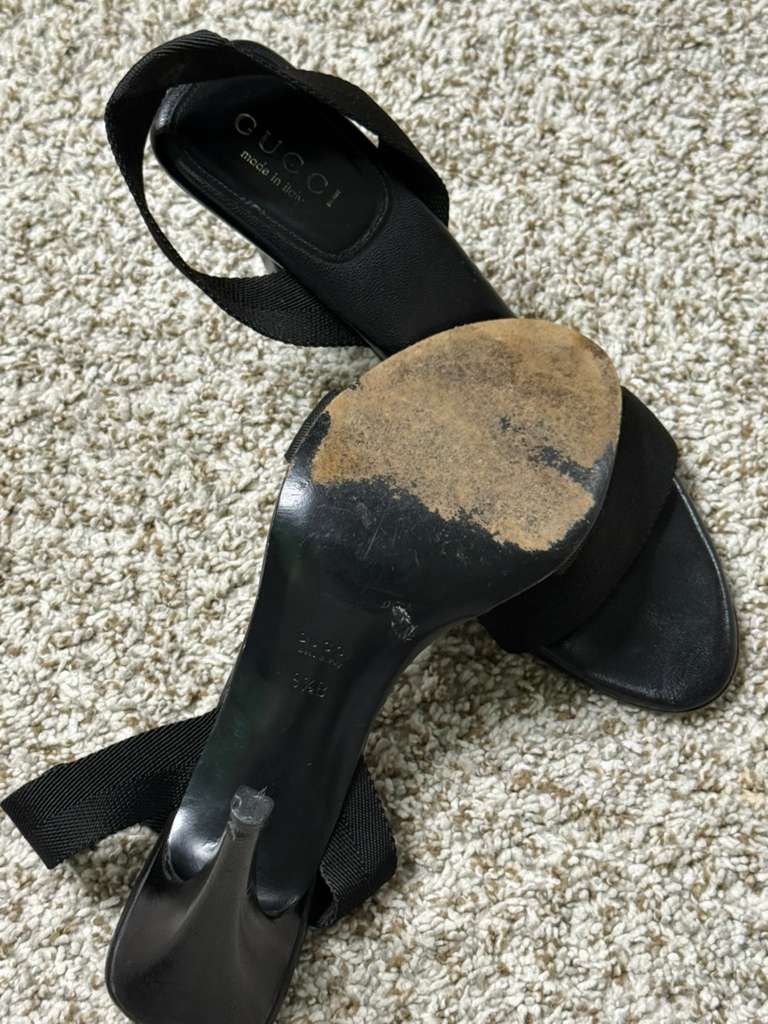 Gucci Gucci Black Ankle Tie High Heels - Size 9.5 Size US 9.5 / IT 39.5 - 4 Thumbnail